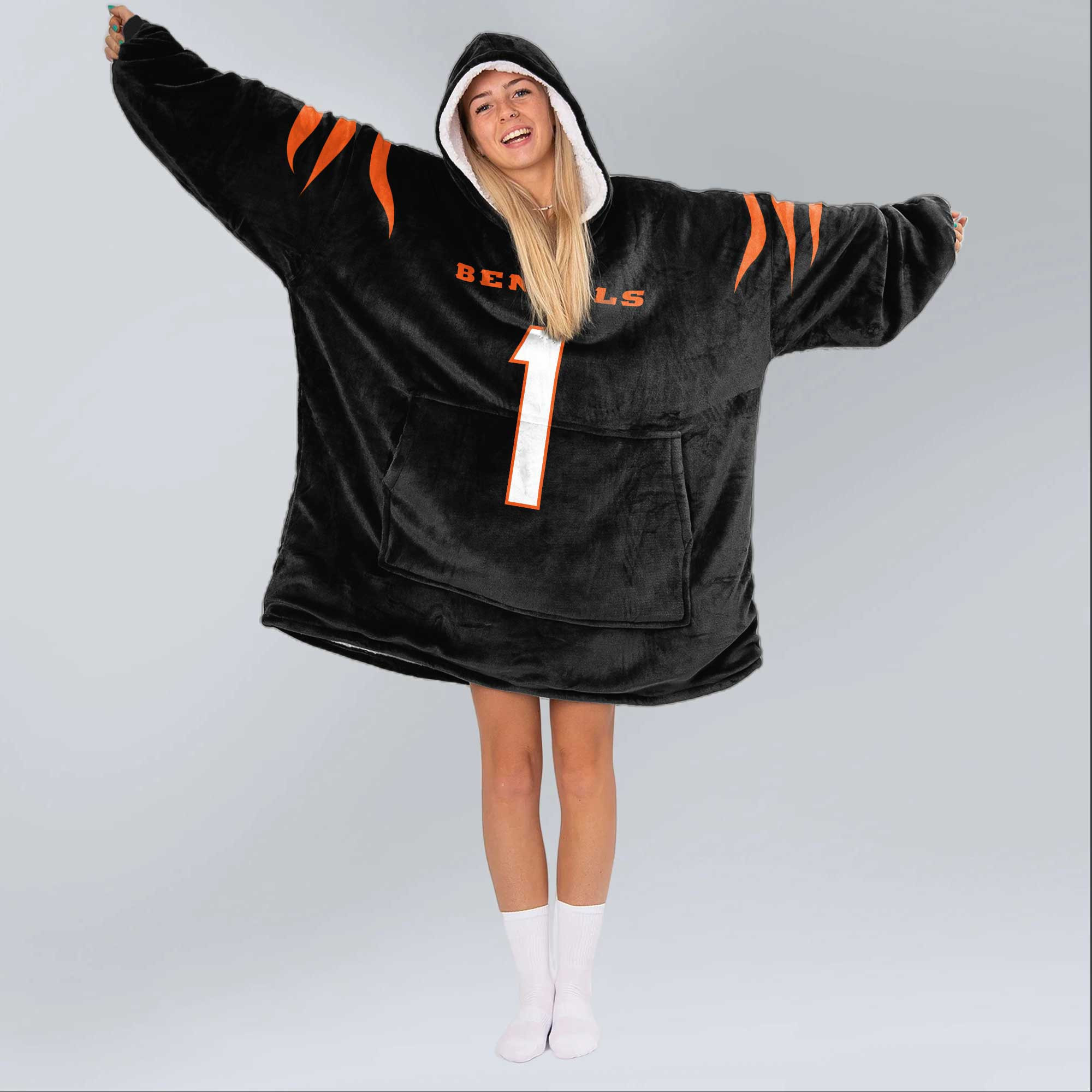 Adult J.C 1 Cincinnati Football Unisex Blanket Hoodie