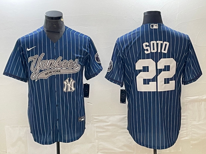 Men's  New York Yankees #22  Blue Juan Soto Jersey