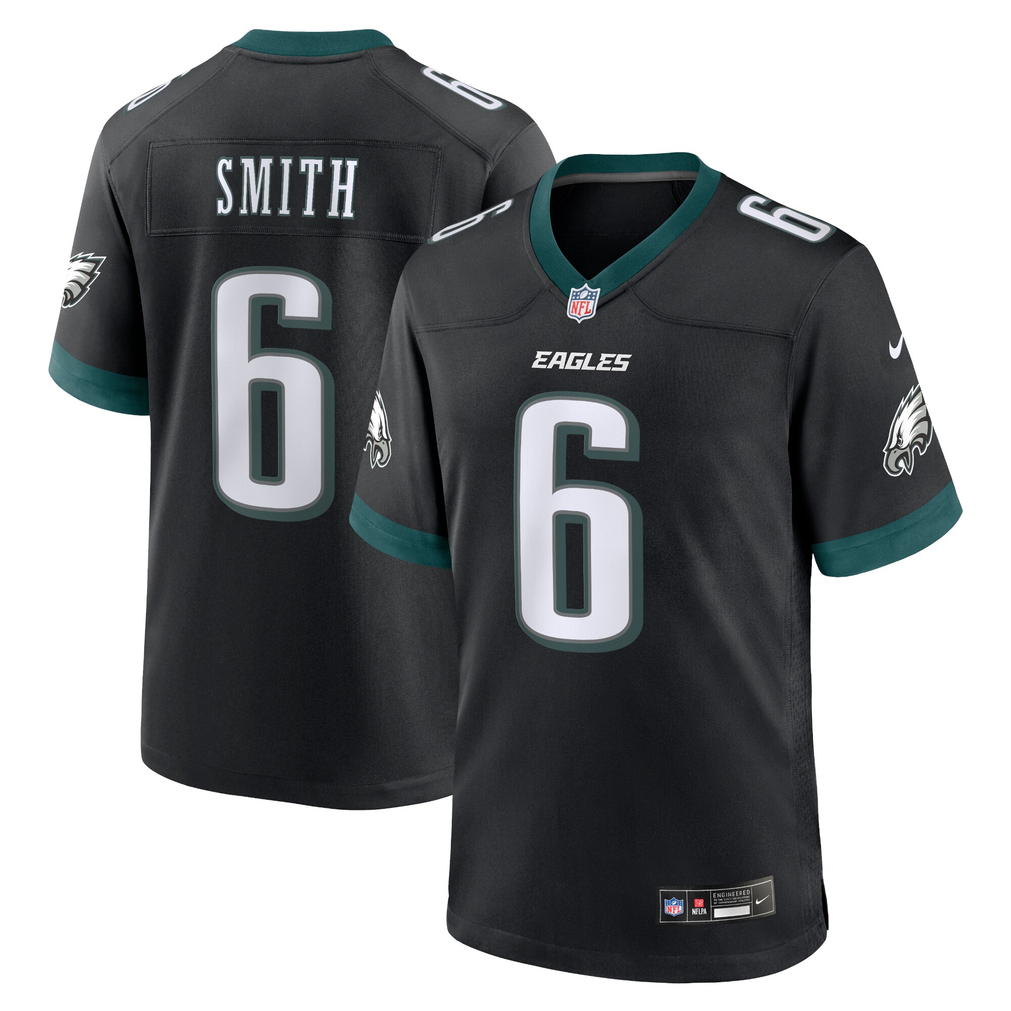 DeVonta Smith #6 Philadelphia Eagles Alternate Game Jersey - Black