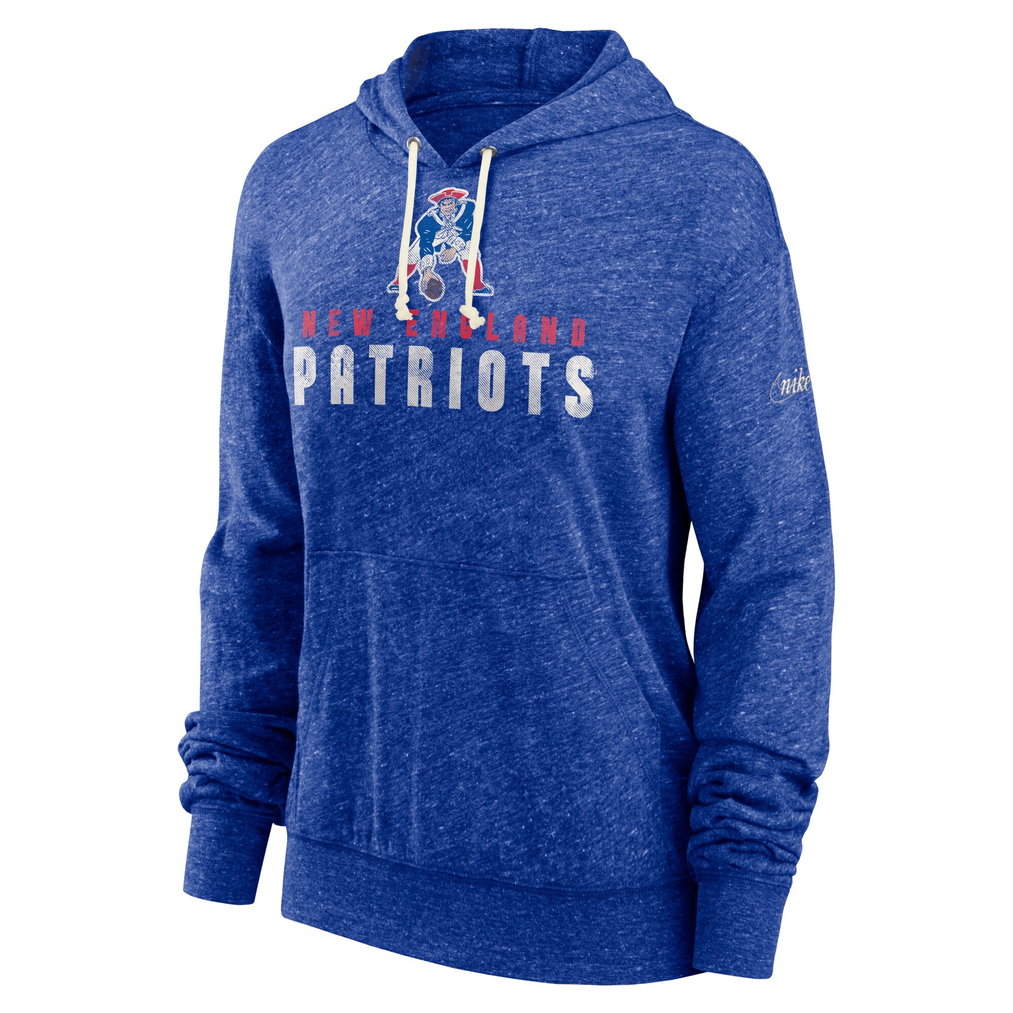 New England Patriots Women's Rewind Gym Vintage Lighweight Pullover Hoodie - Royal