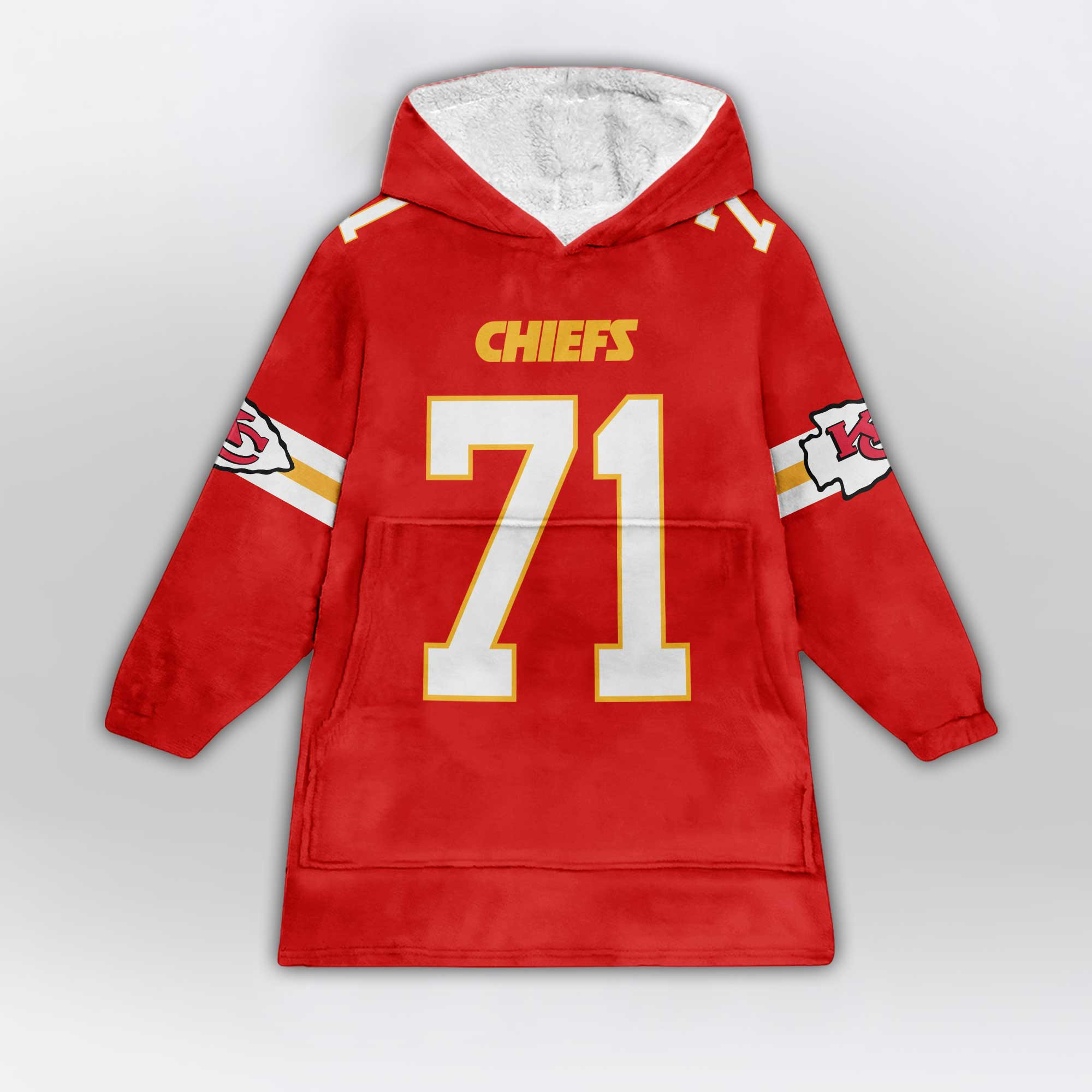 Adult 71 Kansas City Football Unisex Blanket Hoodie