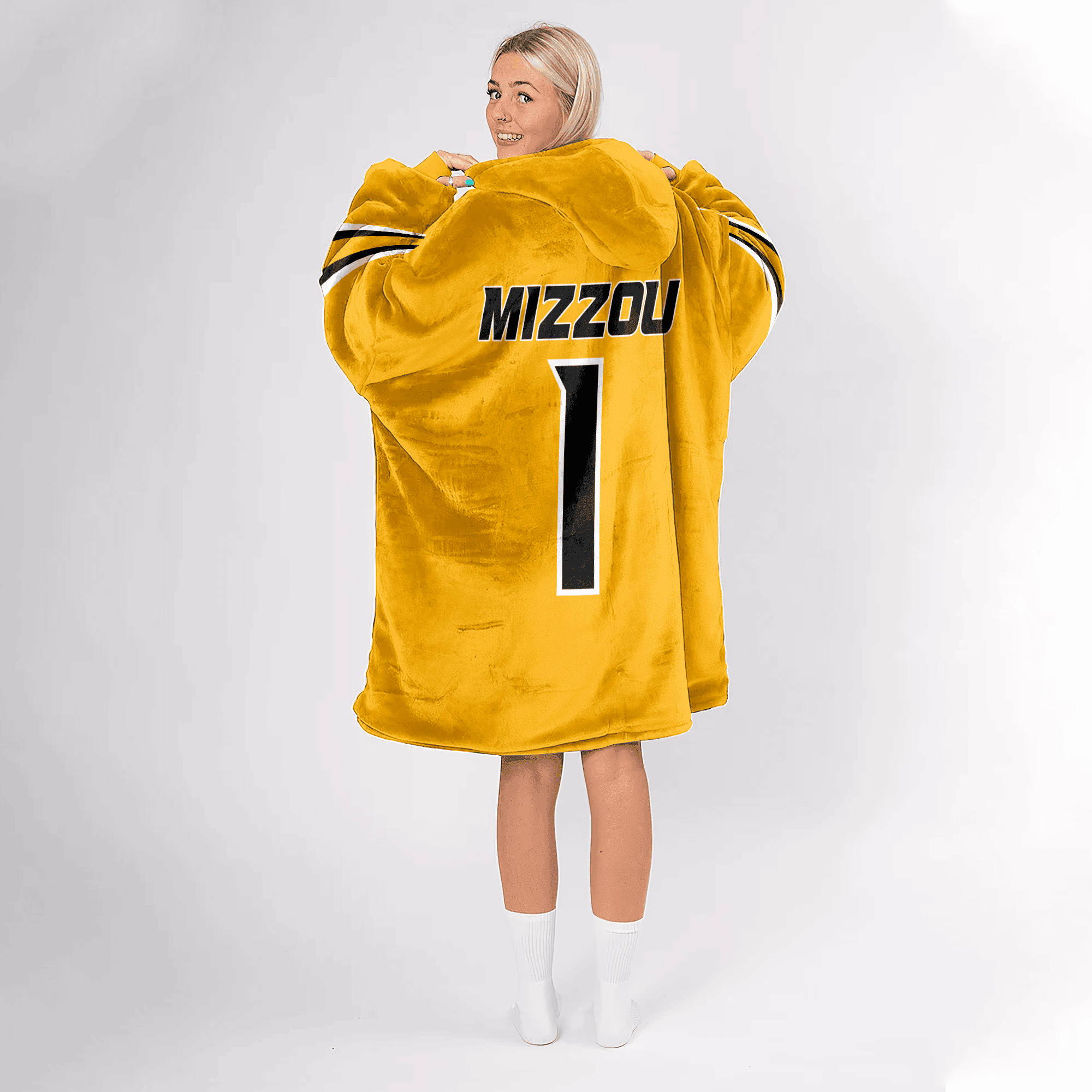 Adult #1 Missouri Football Unisex Blanket Hoodie