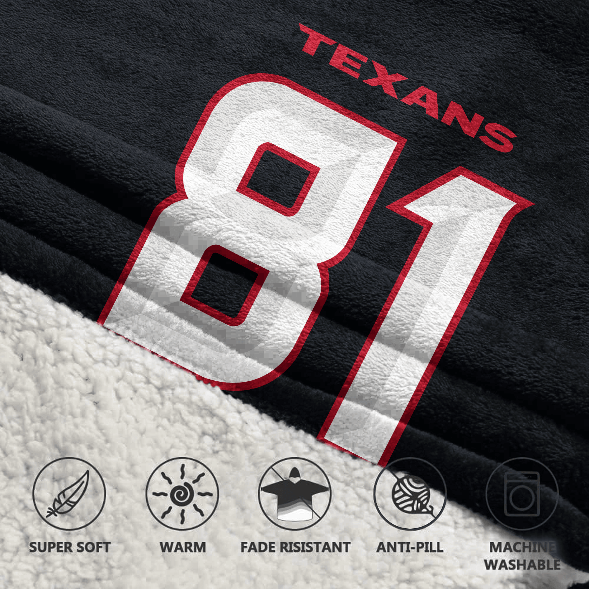 Kid J.H 81 Houston Football Unisex Blanket Hoodie