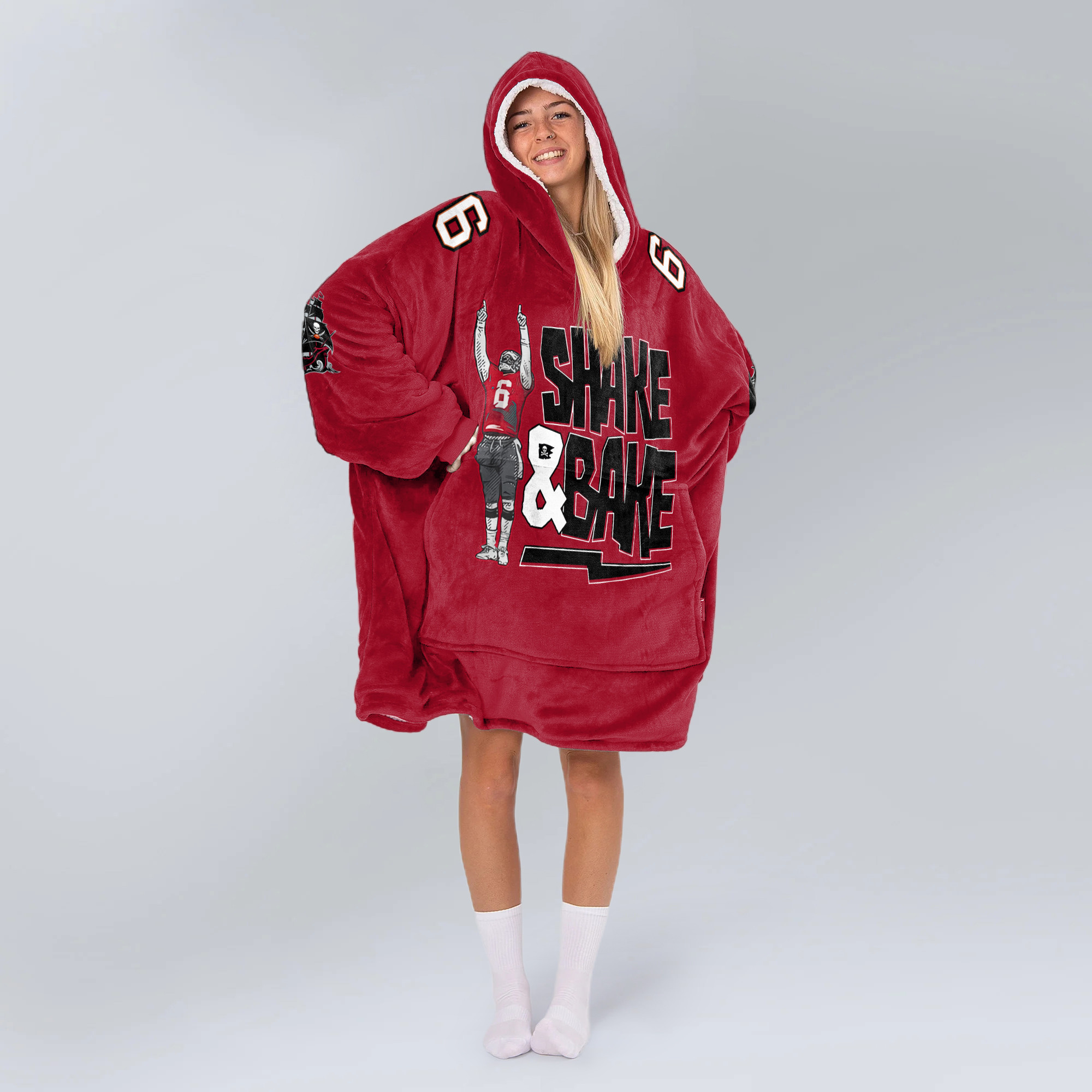 Adult B.M 6 Tampa Bay Football Unisex Blanket Hoodie