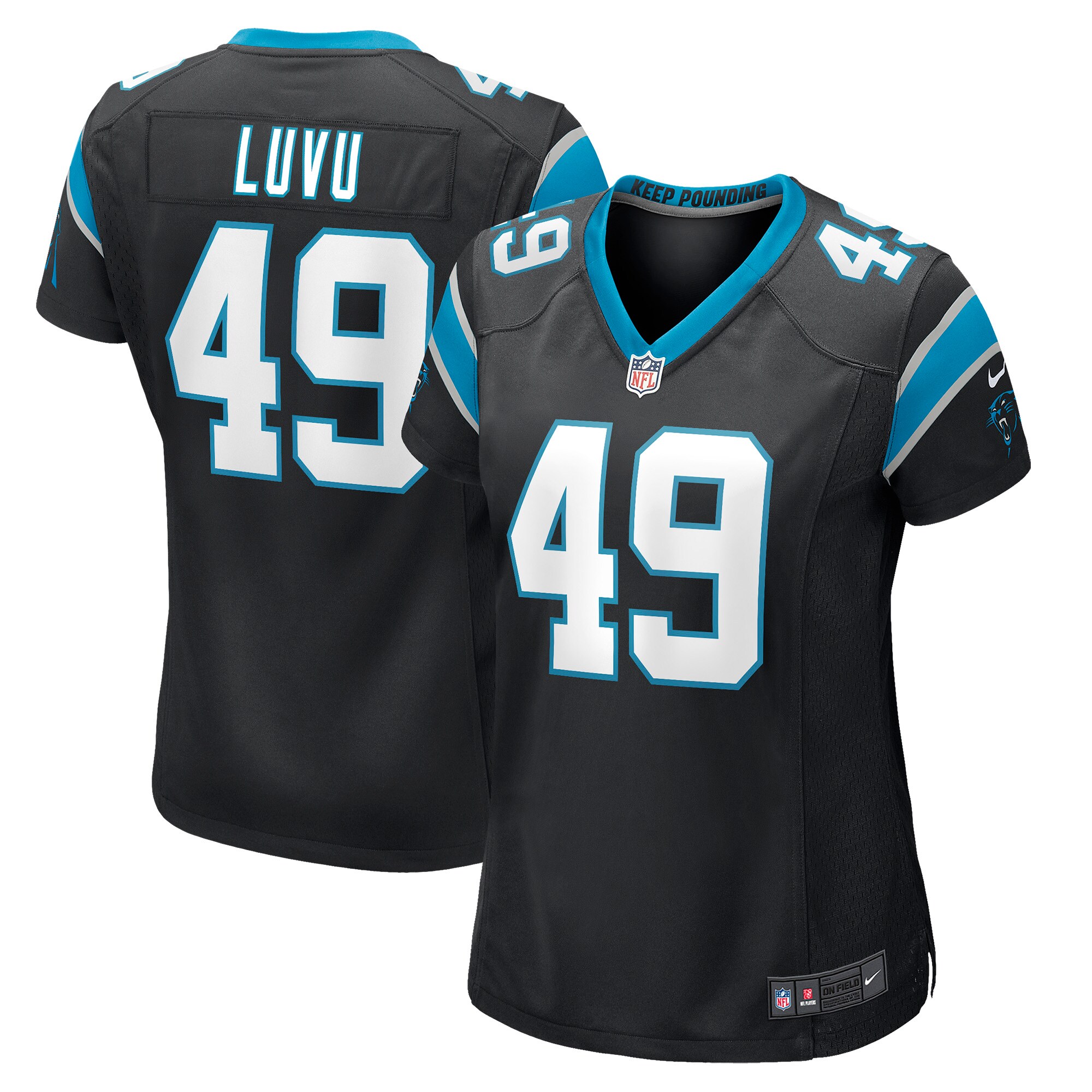 Frankie Luvu Carolina Panthers  Women's Game Jersey - Black