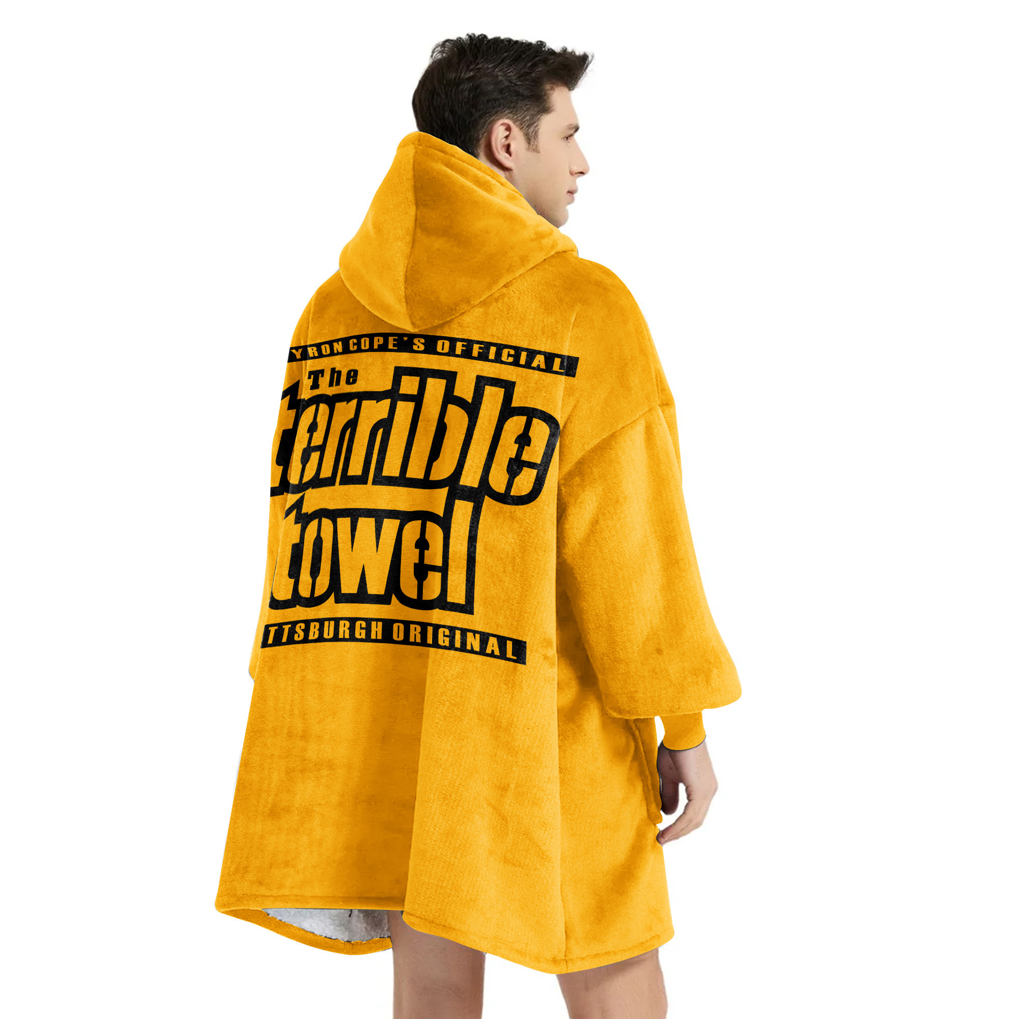 Adult Terrible Towel Pittsburgh Football Unisex Blanket Hoodie
