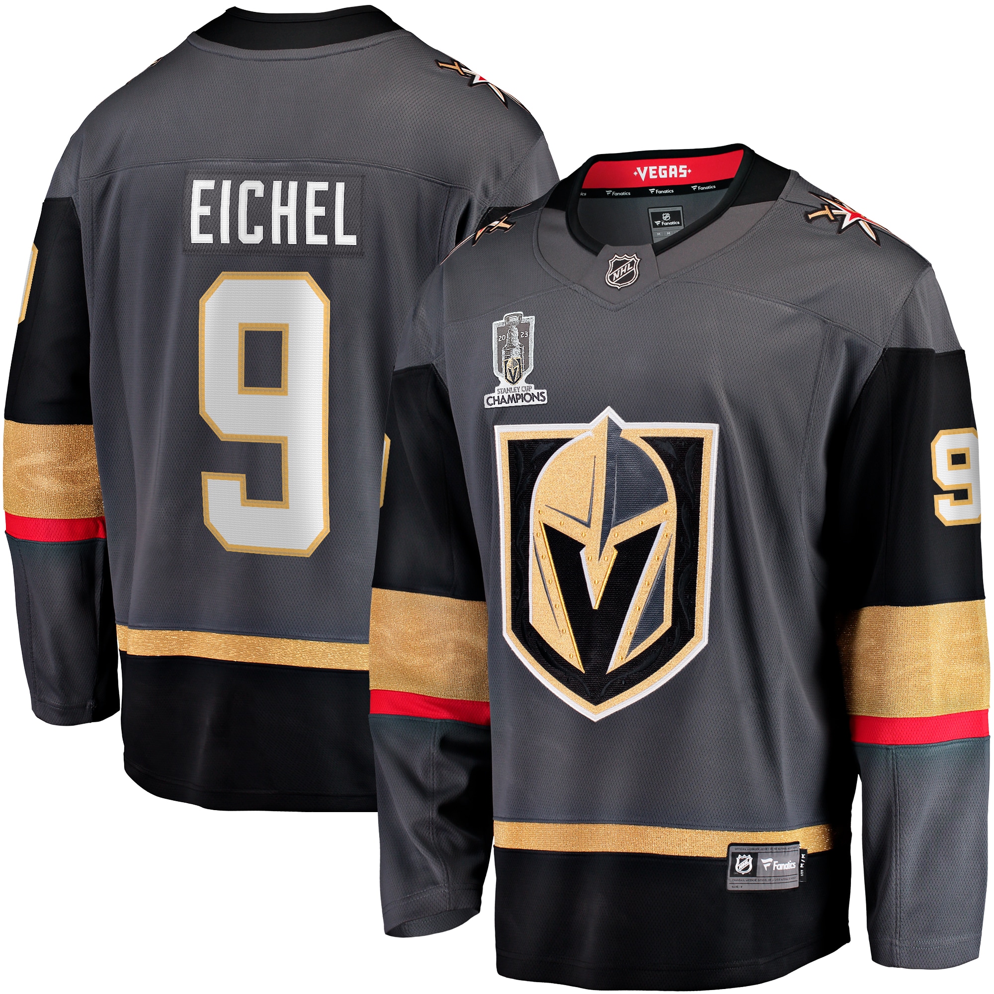 Jack Eichel Vegas Golden Knights 2023 Stanley Cup Champions Alternate Breakaway Player Jersey - Black