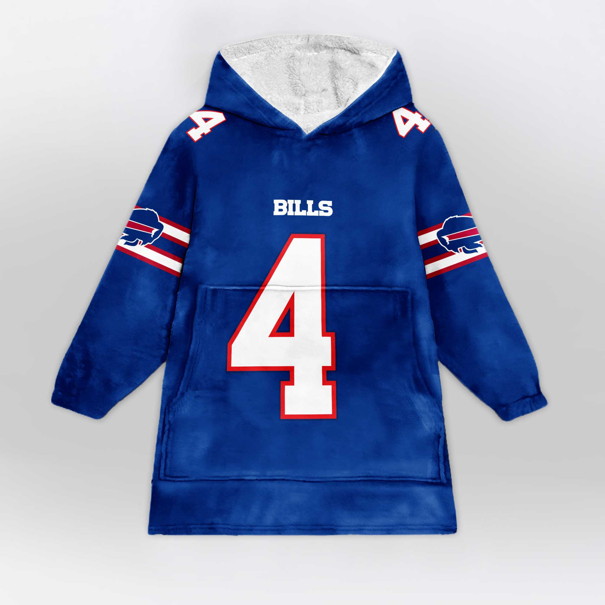 Adult No 4 Buffalo Bills Football Unisex Blanket Hoodie