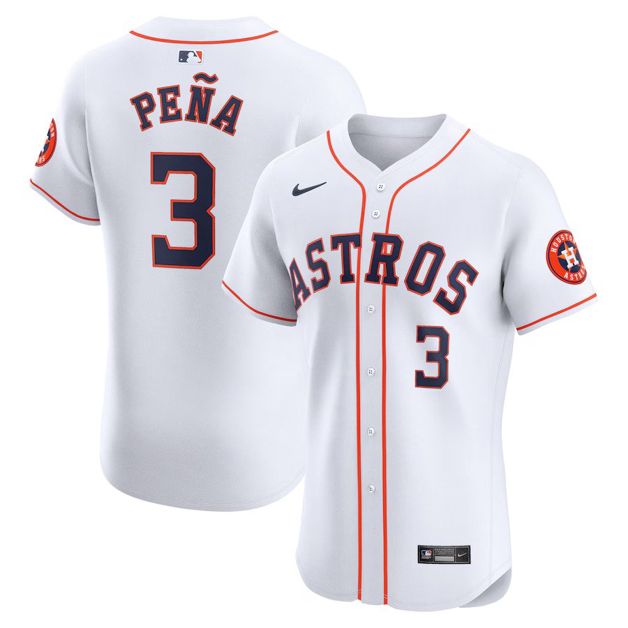 Men's Houston Astros Jeremy Pe?a  White Home Elite Player Jersey