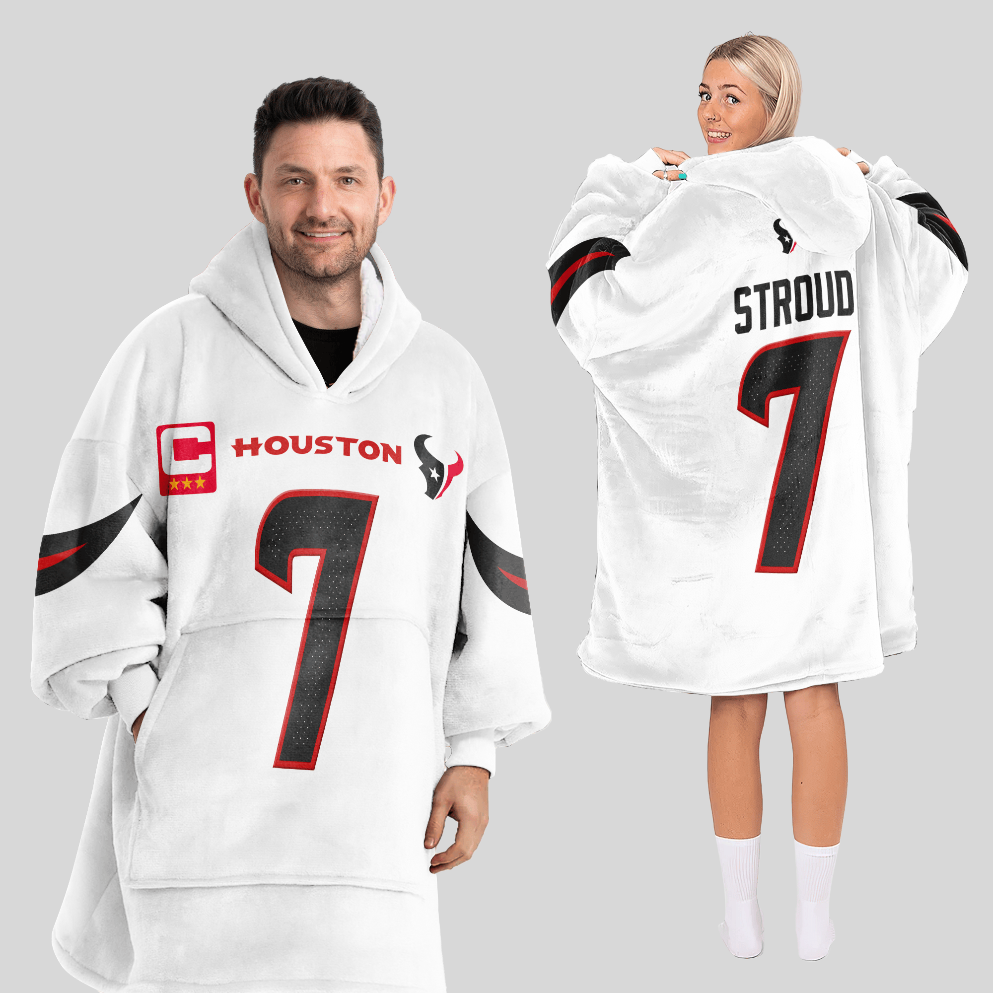 Adult C.J.S 7 Captain Houston Football Unisex Blanket Hoodie