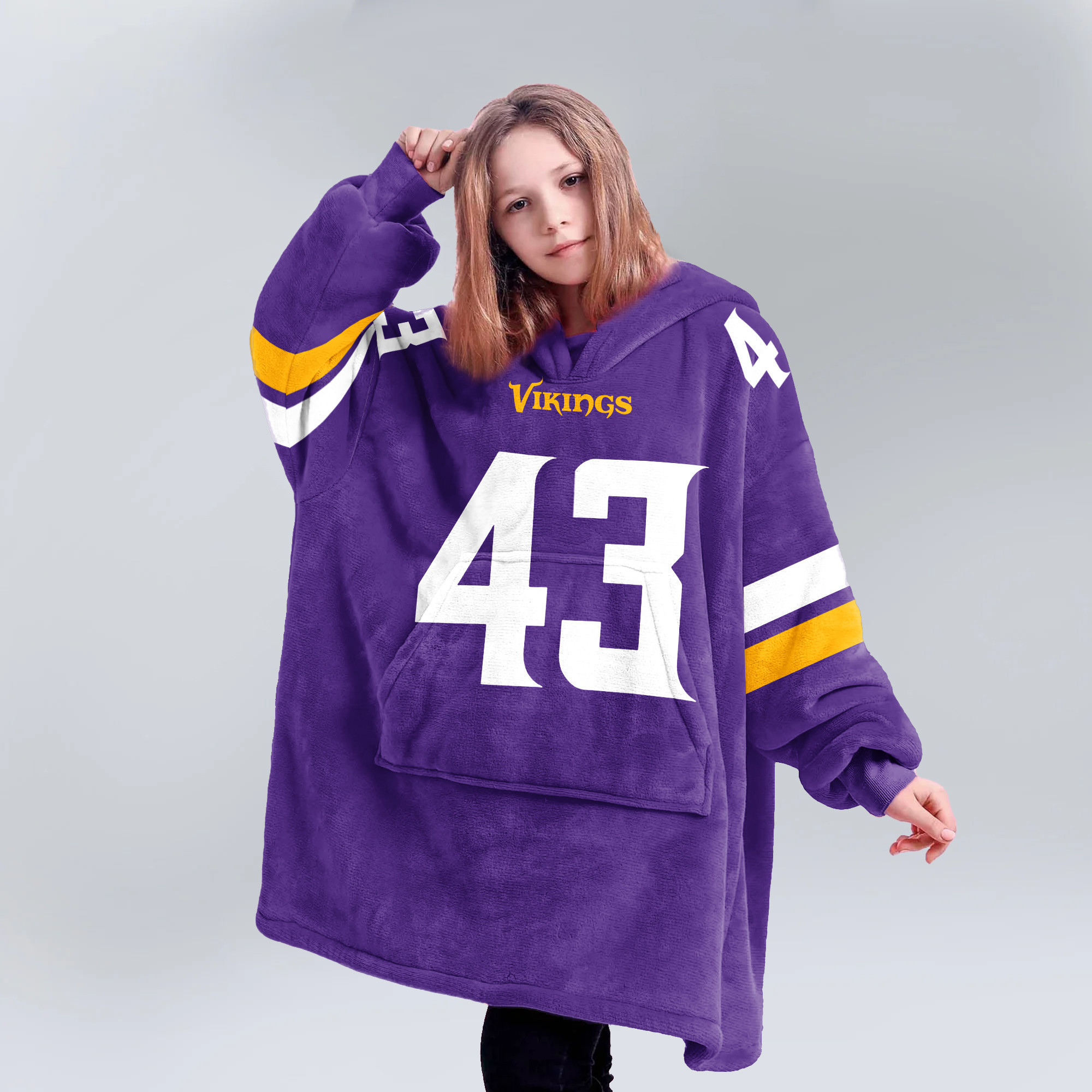 Adult V.G 43 Minnesota Football Unisex Blanket Hoodie