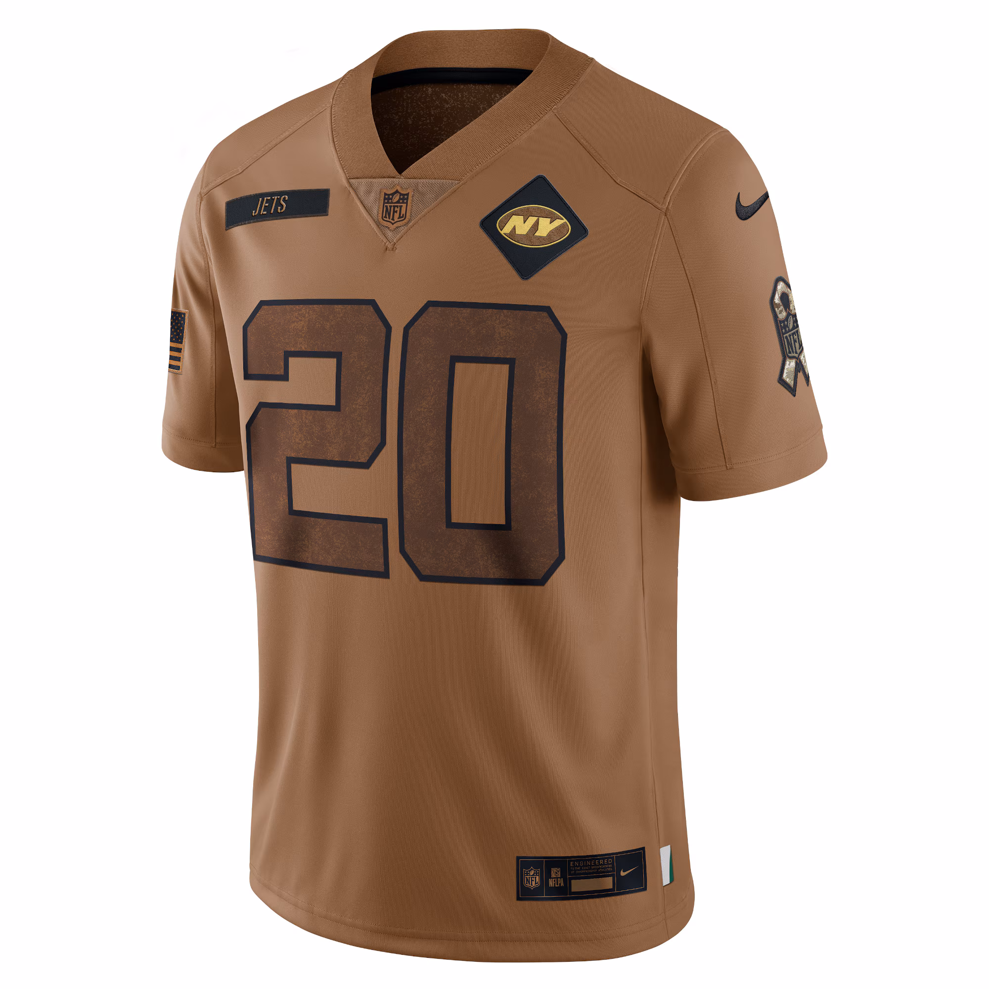 Breece Hall New York Jets Women's 2023 Salute To Service Limited Jersey - Brown