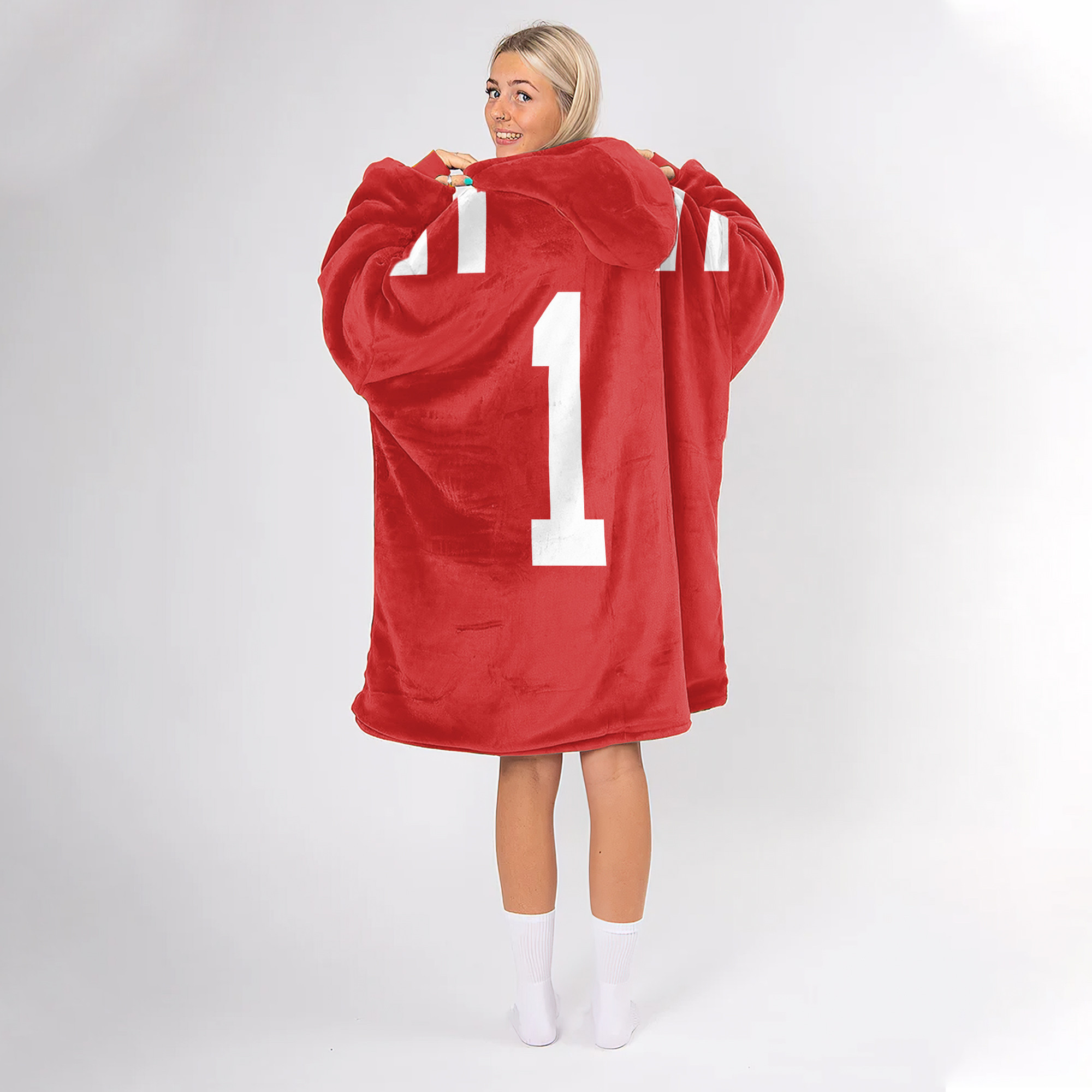 Adult #1 Ole Miss Football Unisex Blanket Hoodie