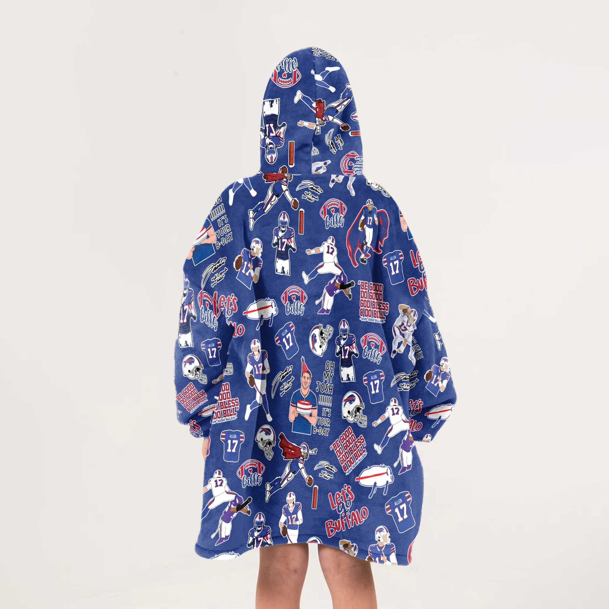 Pattern J.A 17 Buffalo Football Unisex Blanket Hoodie
