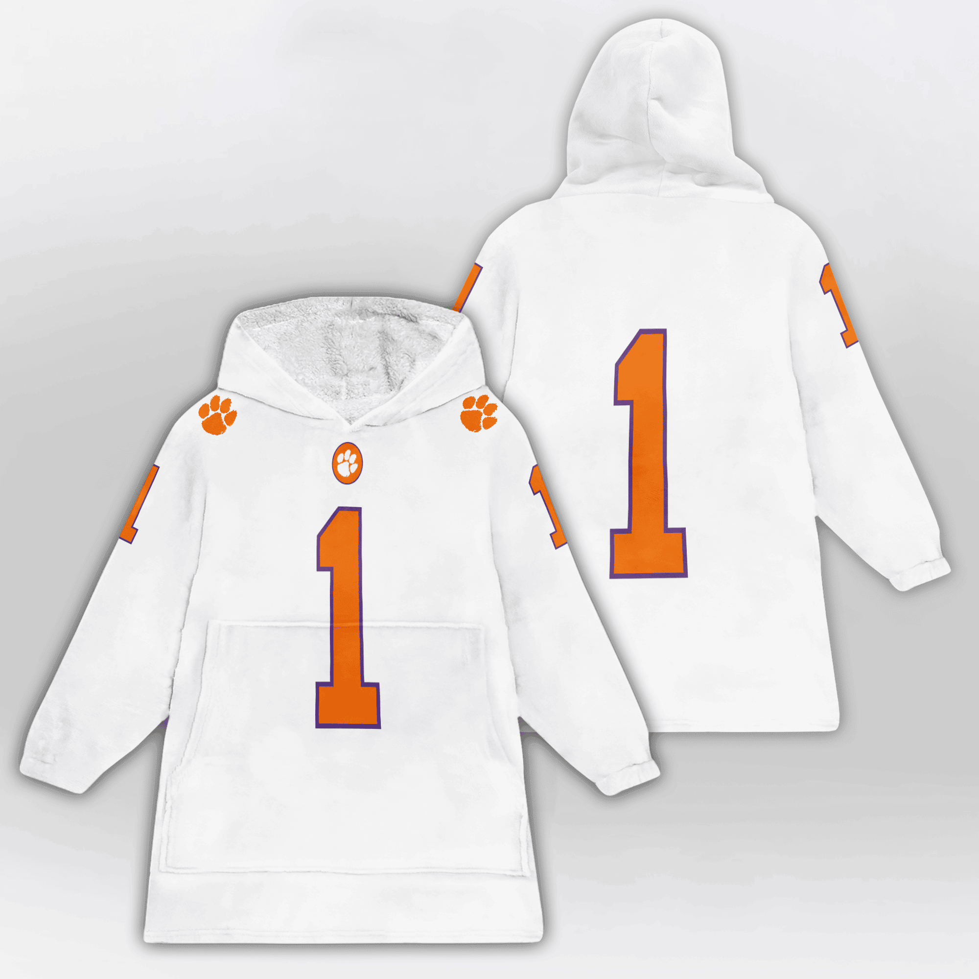 Adult 1 Clemson Football Unisex Blanket Hoodie
