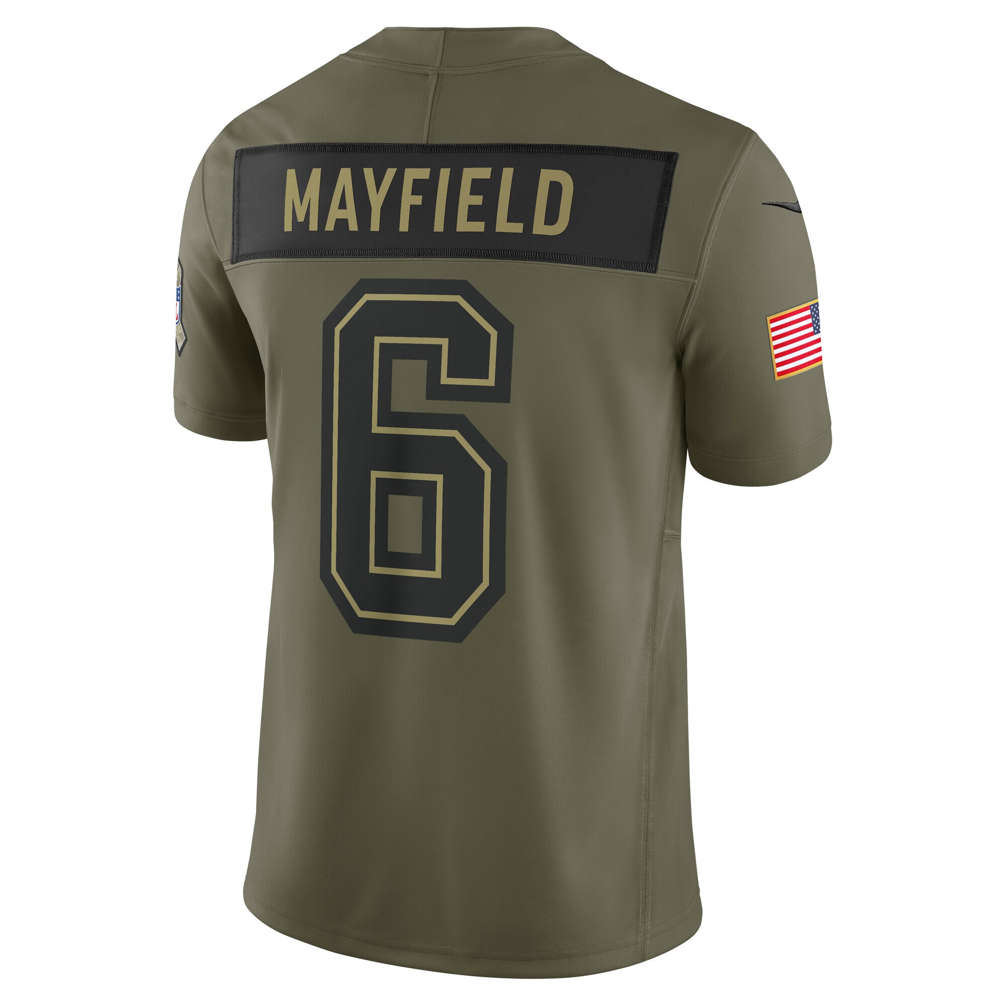 Men's Tampa Bay Buccaneers #6 Baker Mayfield Olive 2025 Salute to Service Limited Jersey