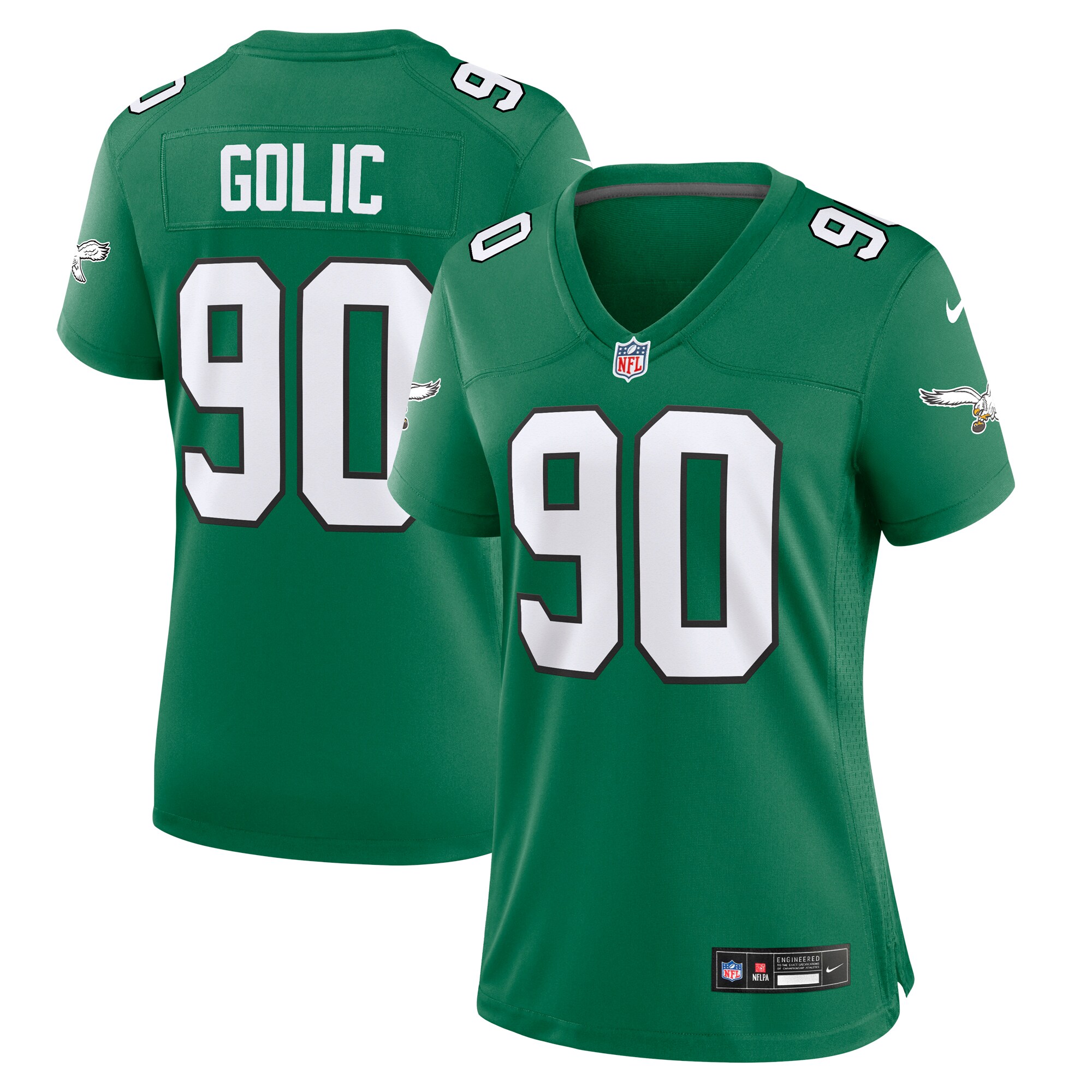 Mike Golic Philadelphia Eagles Women's Alternate Game Jersey - Kelly Green