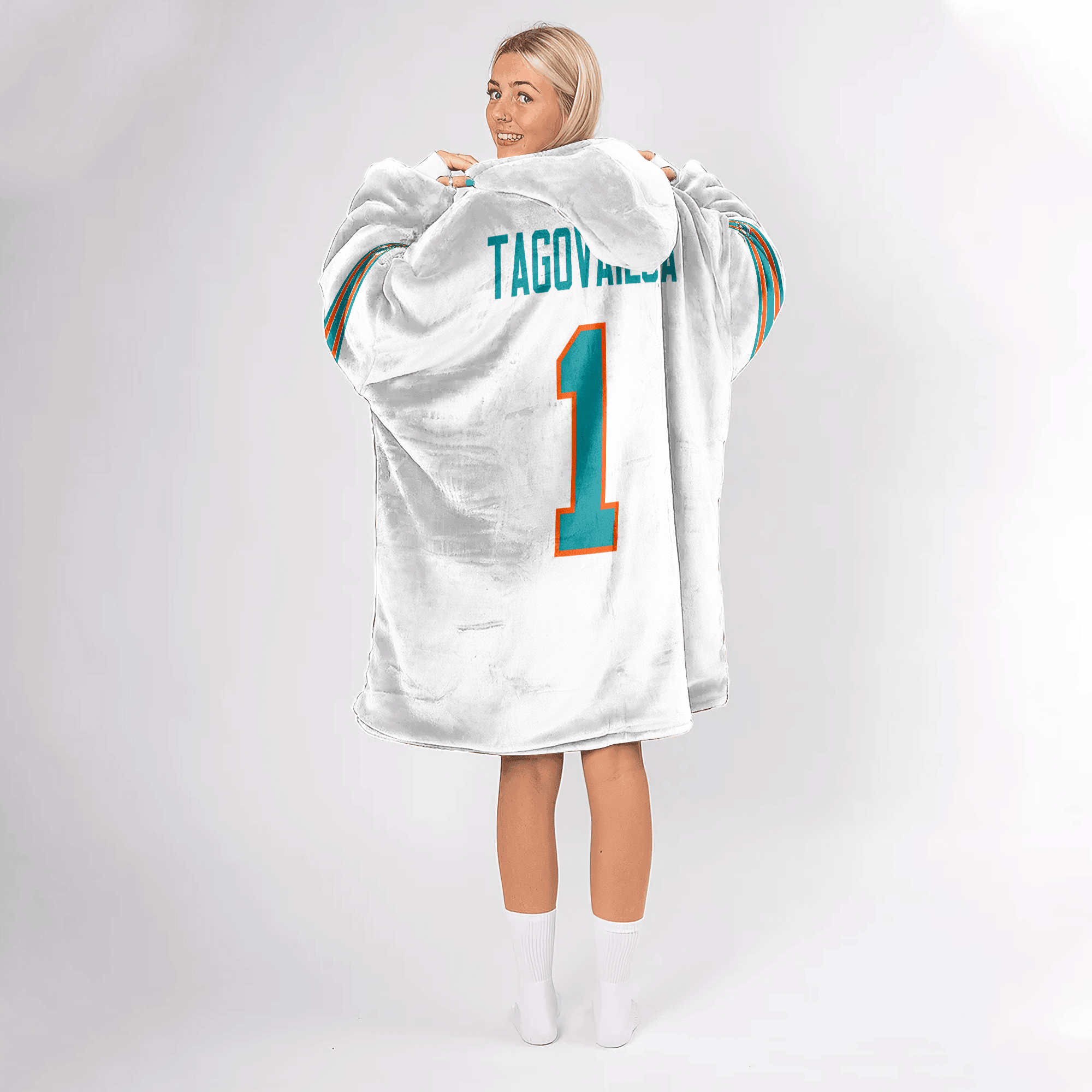 Adult 1 Miami Football Unisex Blanket Hoodie