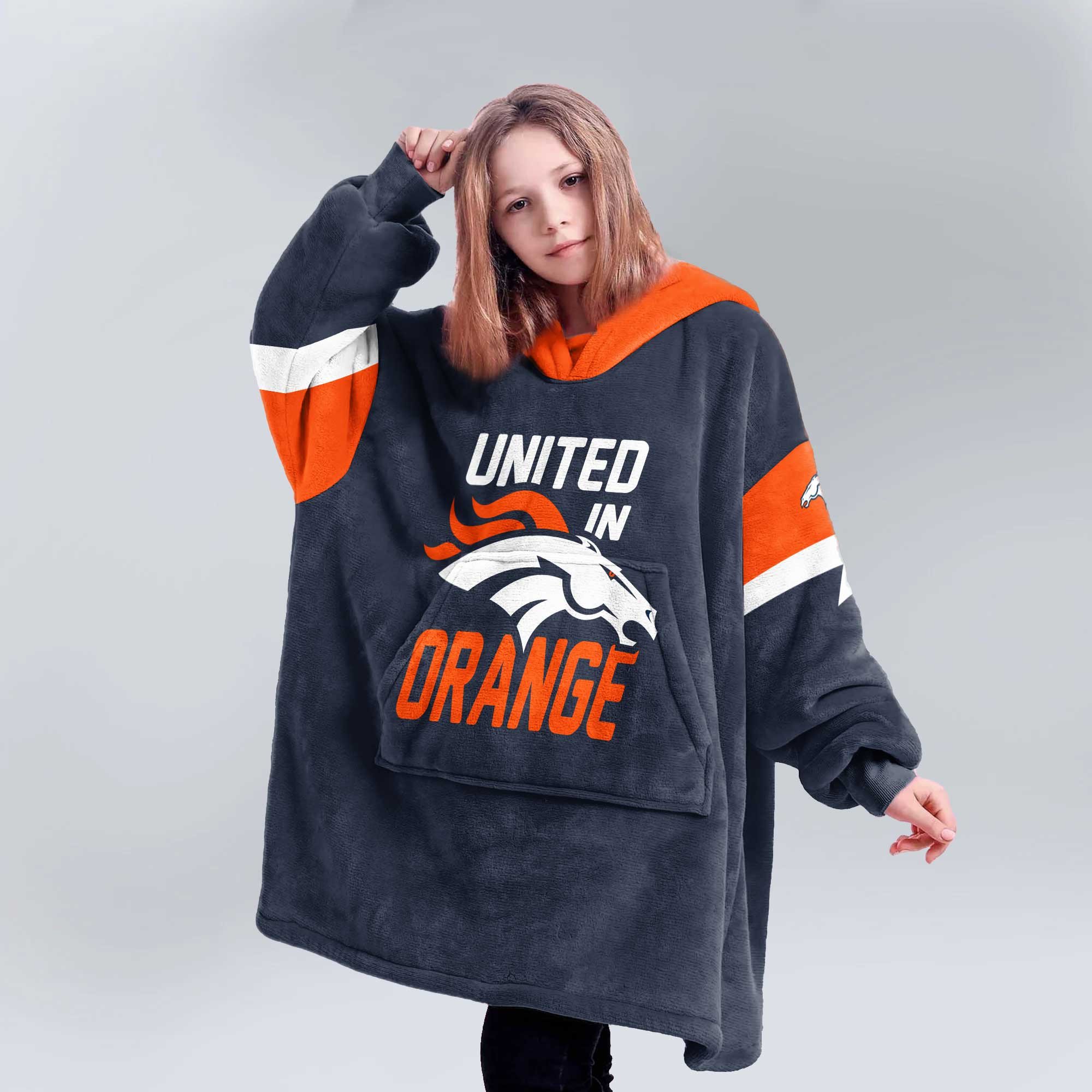 United In Orange Denver Football Unisex Blanket Hoodie