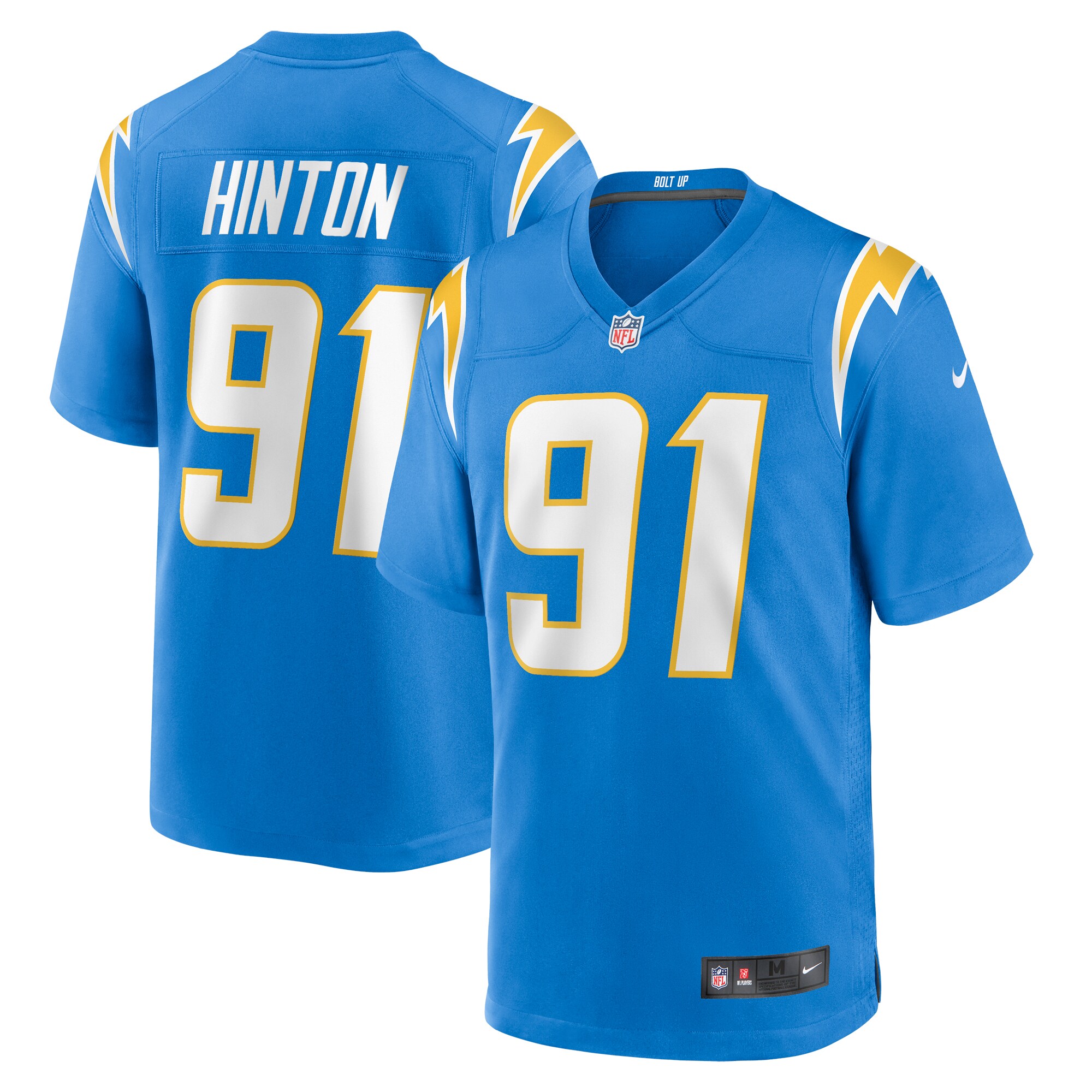 Christopher Hinton Los Angeles Chargers  Home Game Player Jersey - Powder Blue