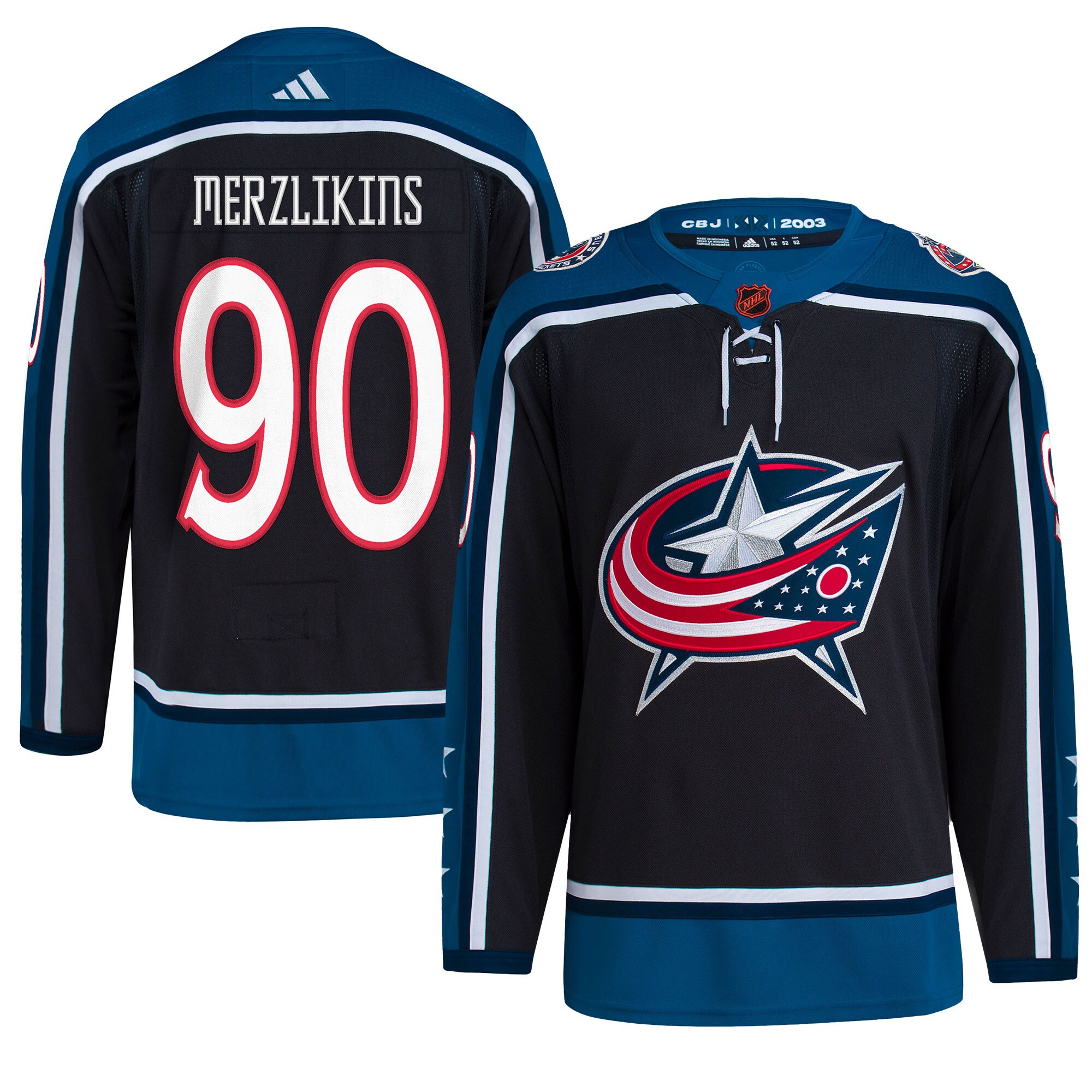 Elvis Merzlikins Columbus Blue Jackets  Reverse Retro 2.0 Authentic Player Jersey - Black