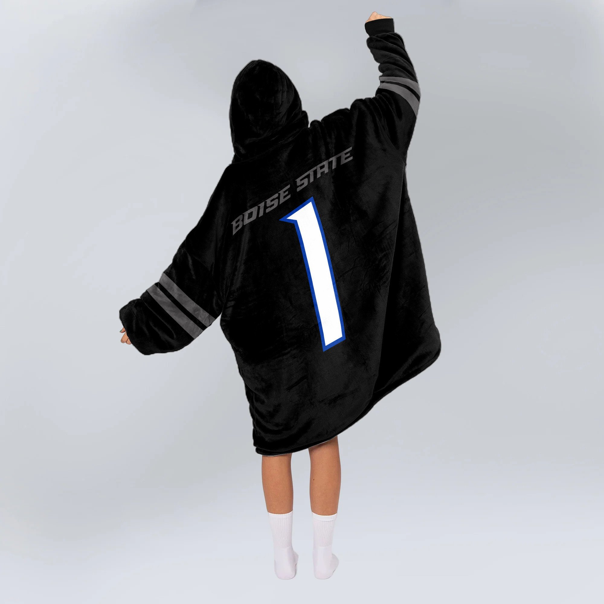 Adult #1 Boise State Football Unisex Blanket Hoodie