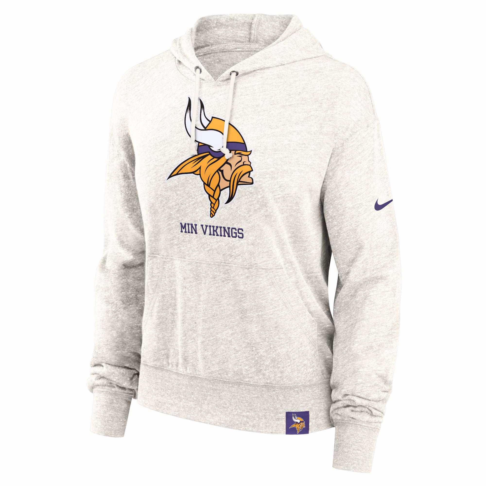 Minnesota Vikings Women's Gym Vintage Logo Pullover Hoodie - Cream