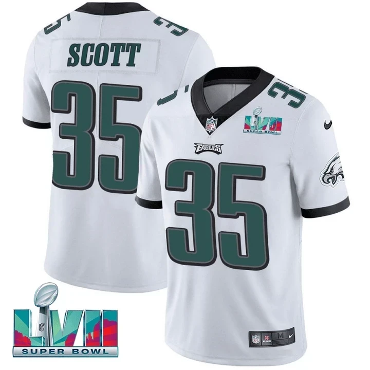 Men's Boston Scott #35 Players Limited Jersey Super Bowl LVII Patch-Green & Black & White