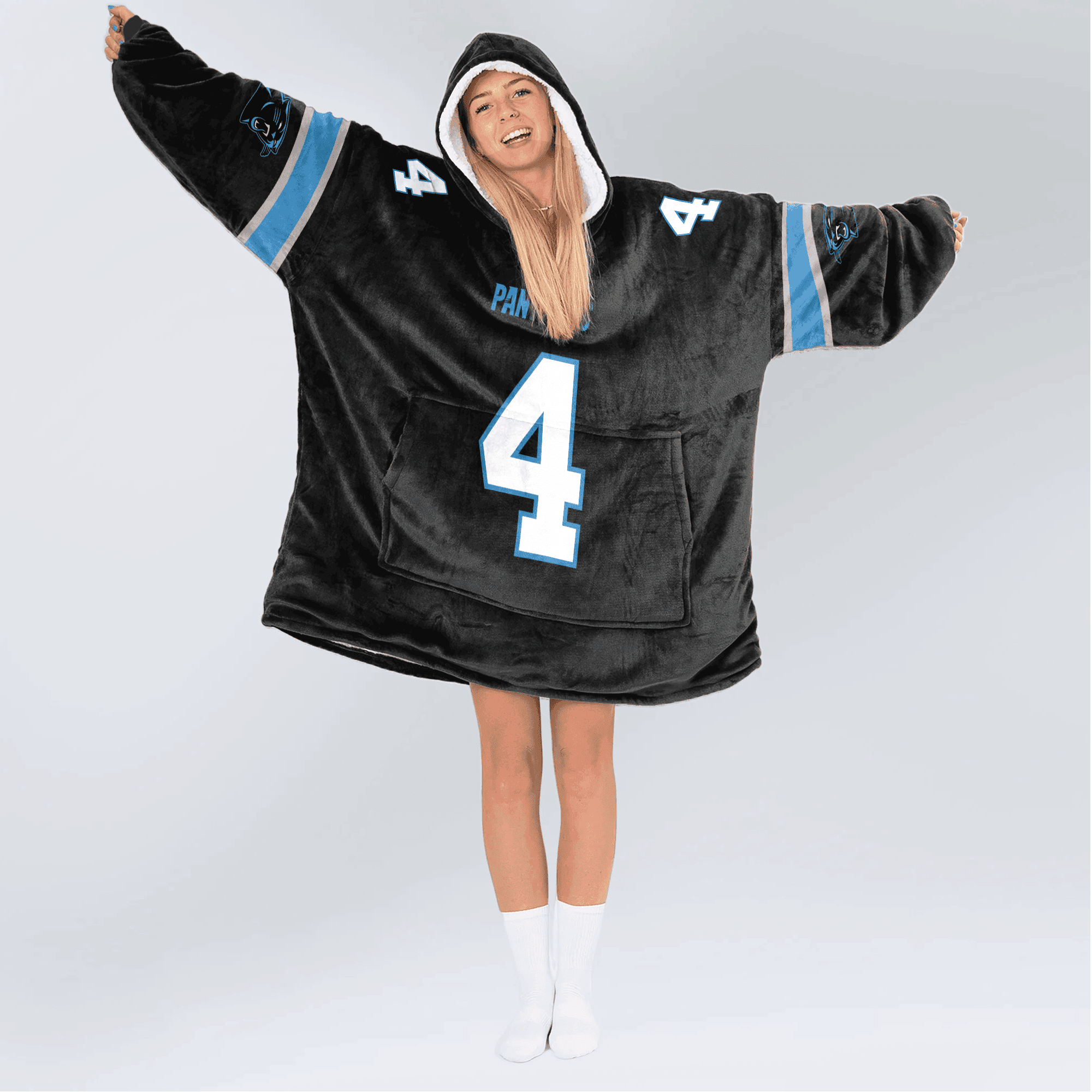 Adult 4 Carolina Football Unisex Blanket Hoodie