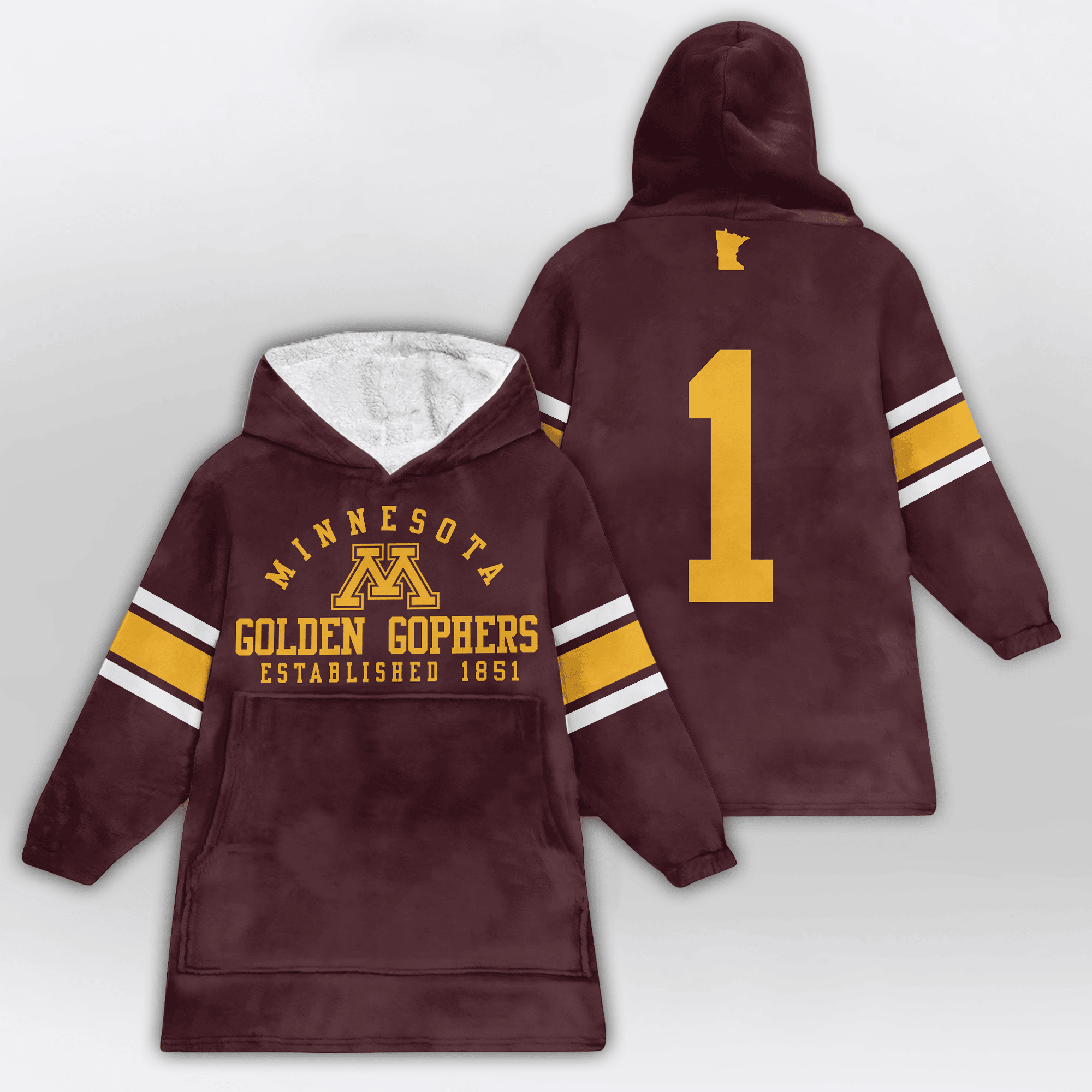 Adult Minnesota Football Unisex Blanket Hoodie