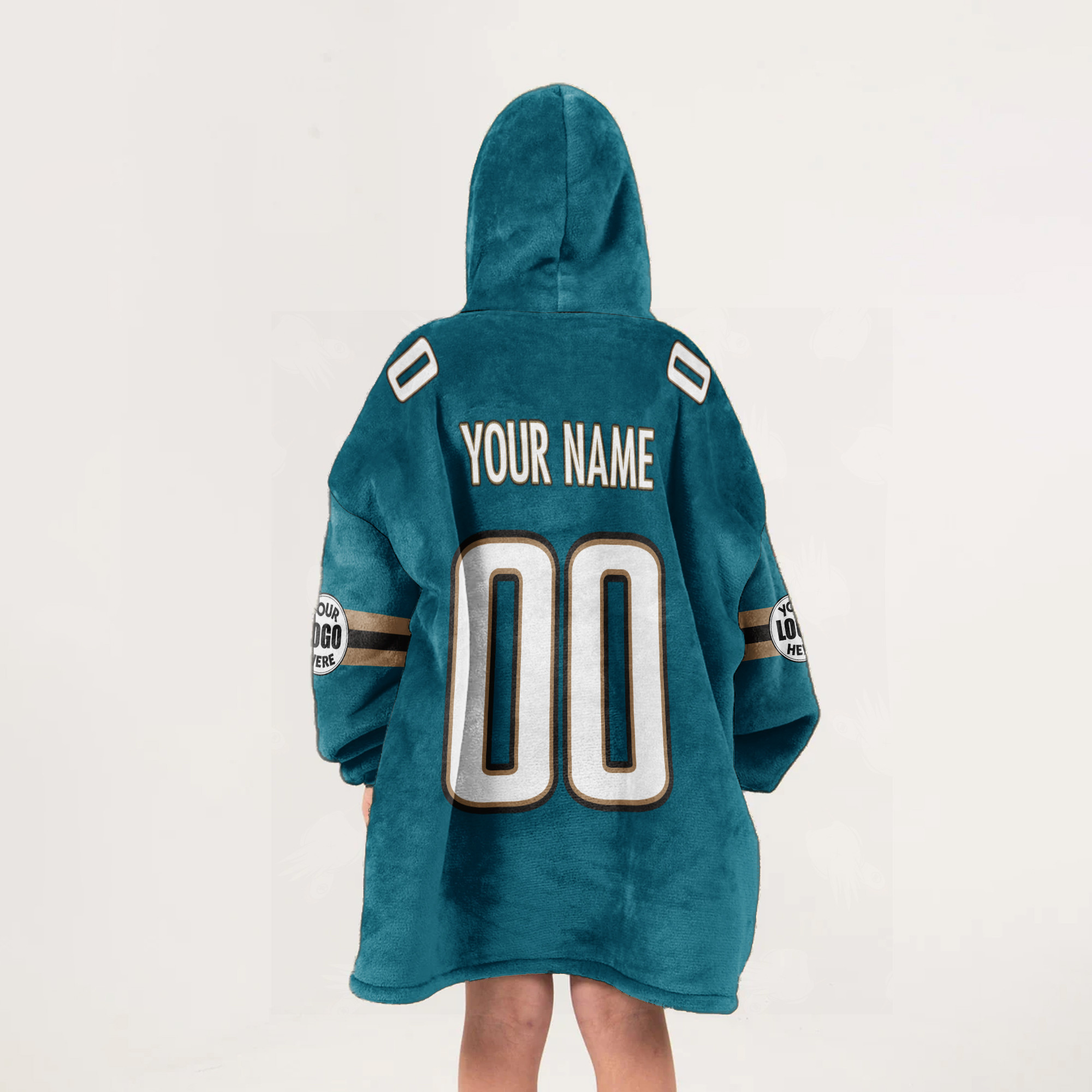 Adult Custom Blanket Hoodie Jacksonville Inspired Color