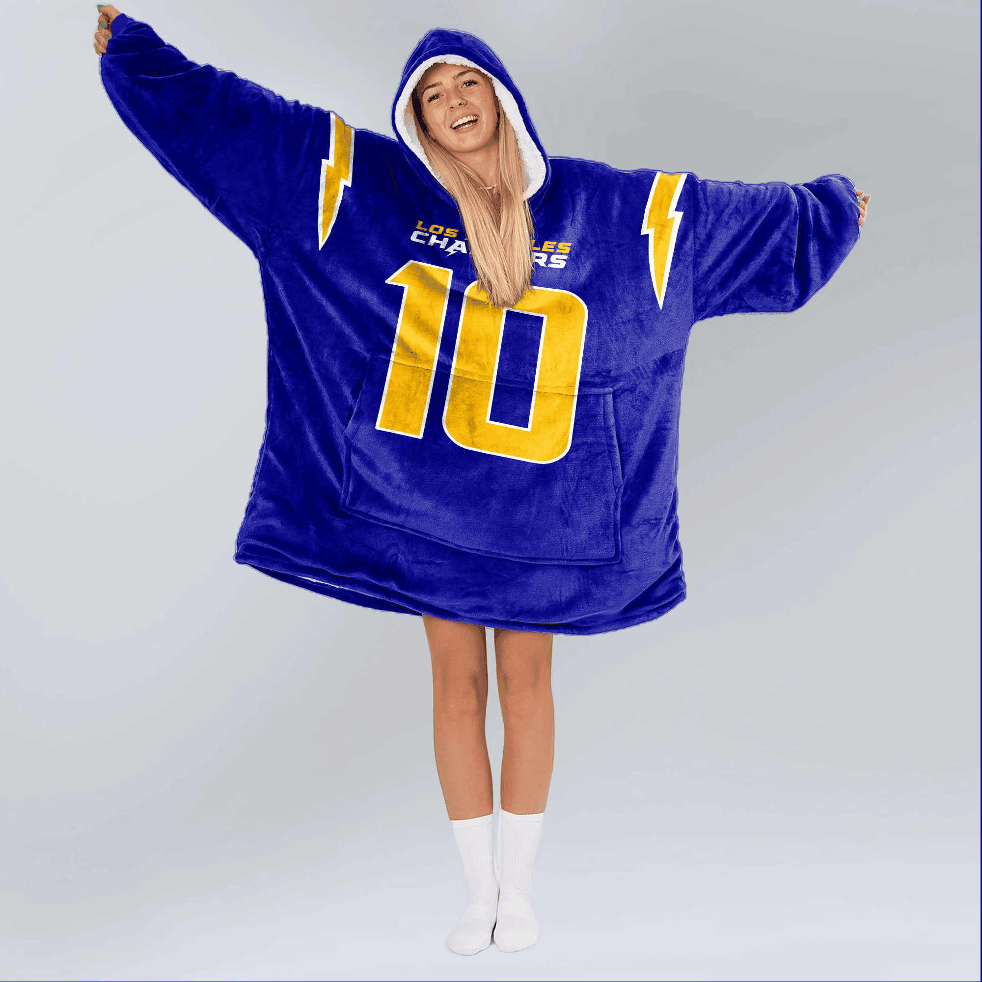 Adult 10 Los Angeles Football Unisex Blanket Hoodie