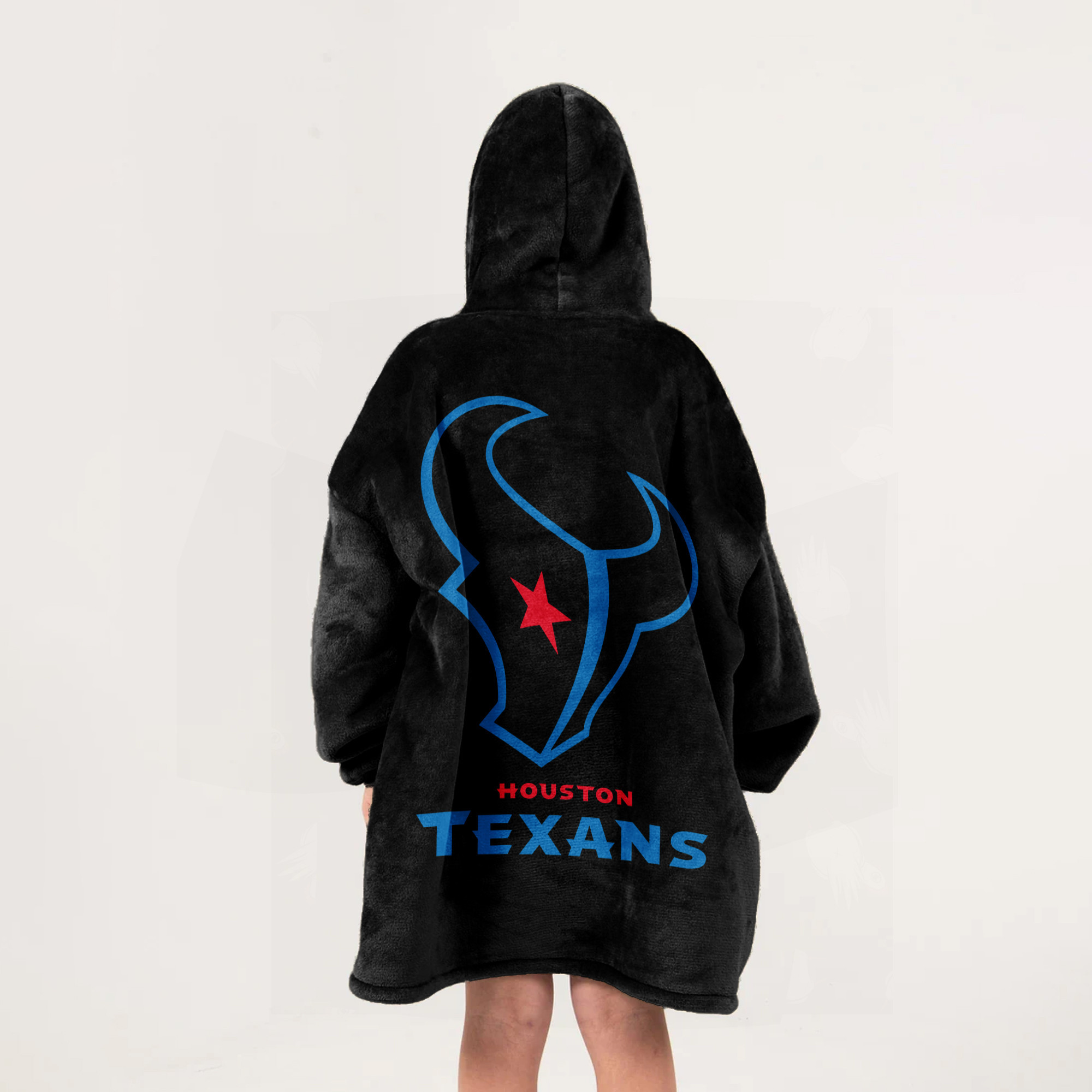 Adult Houston Football Unisex Blanket Hoodie