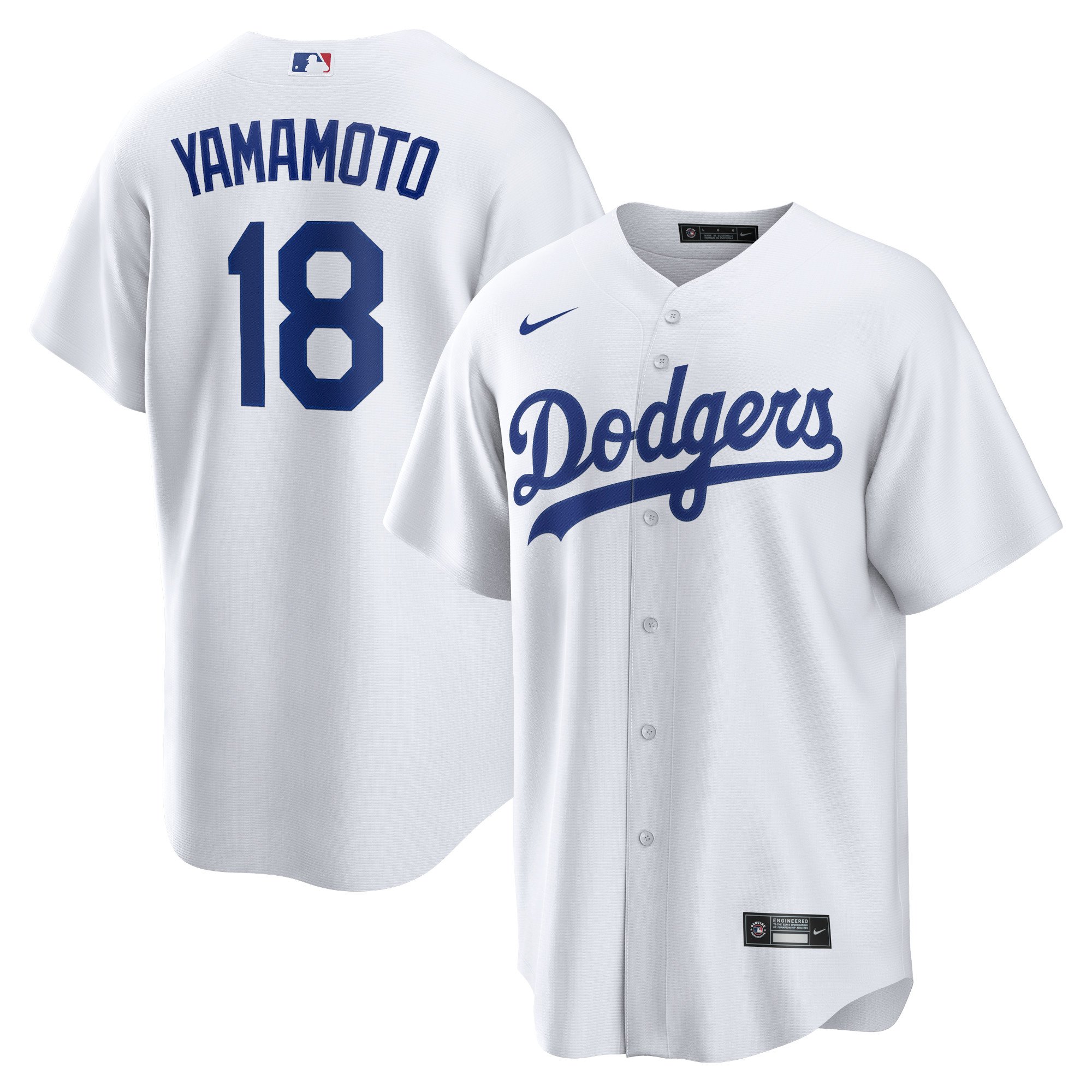 Men's Los Angeles Dodgers Yoshinobu Yamamoto  White Home Replica Player Jersey