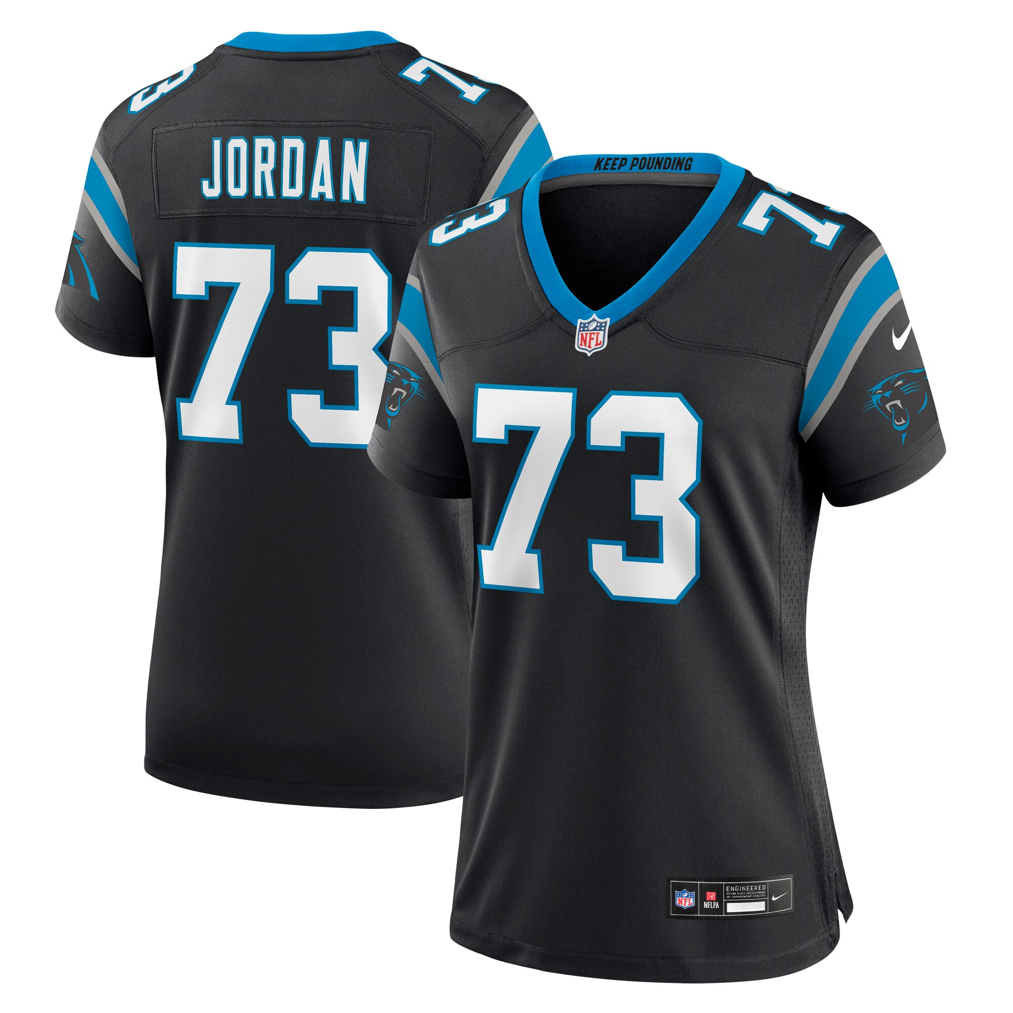 Michael  Carolina Panthers  Women's Team Game Jersey - Black