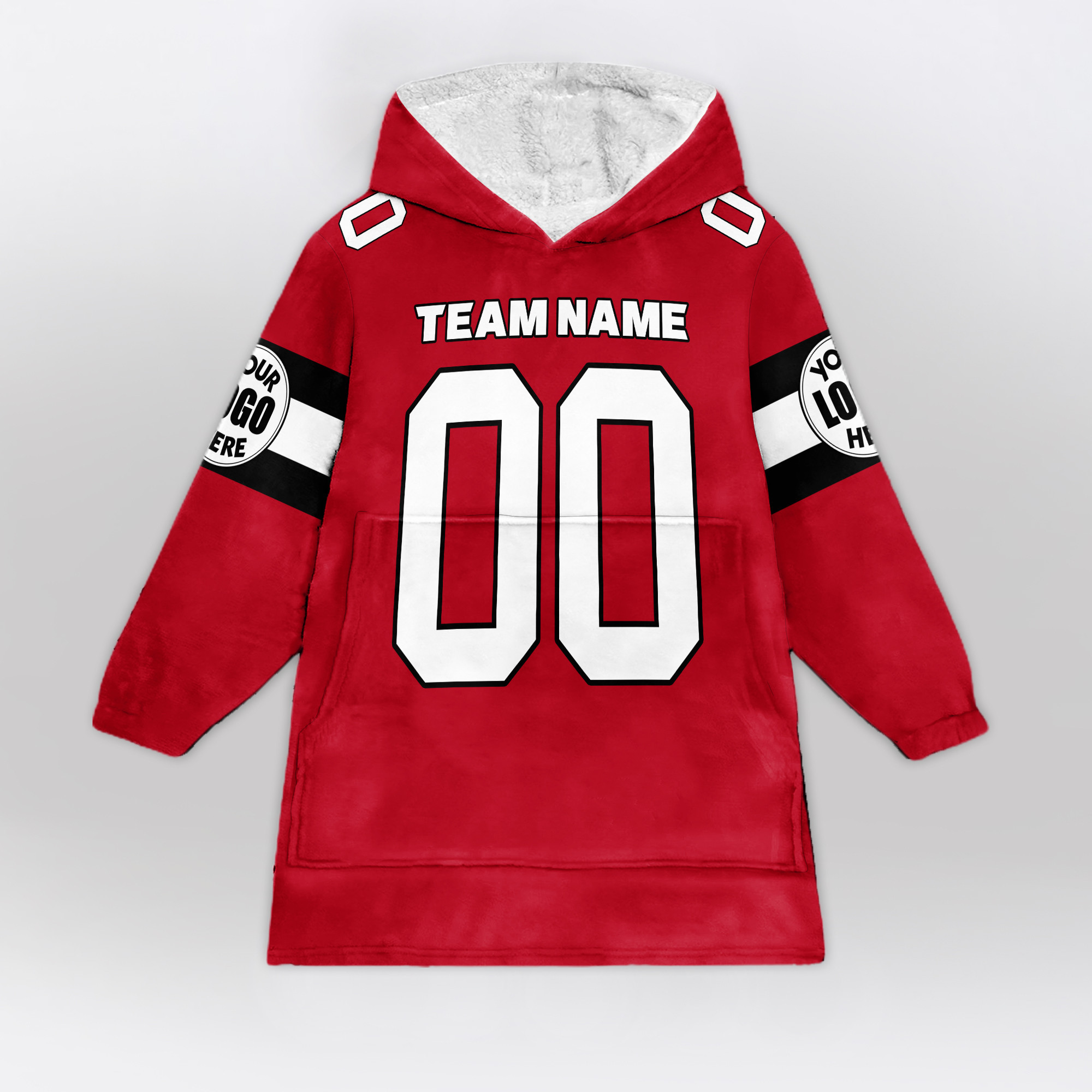Adult Custom Blanket Hoodie Georgia Inspired Color