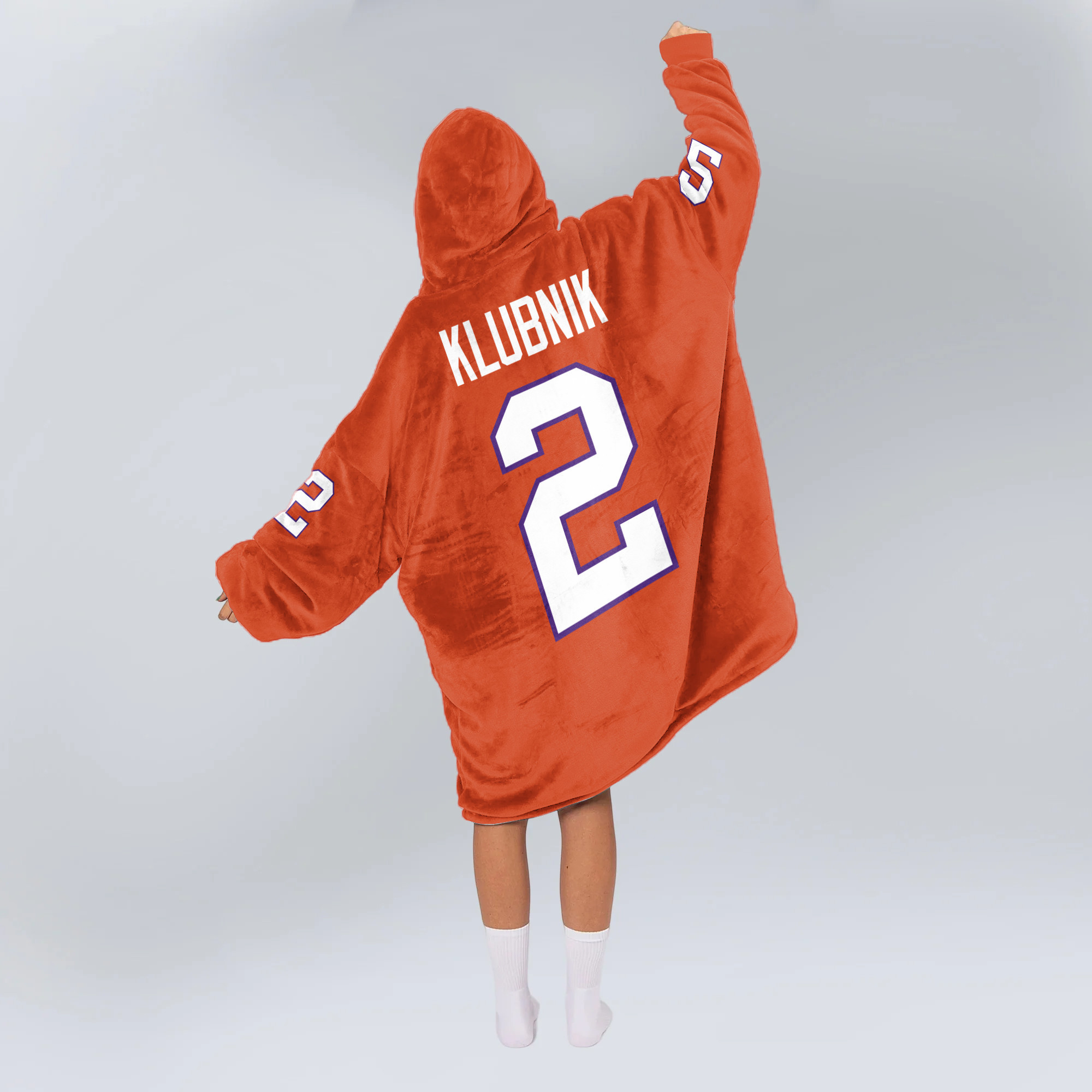 Adult 2 Clemson Football Unisex Blanket Hoodie
