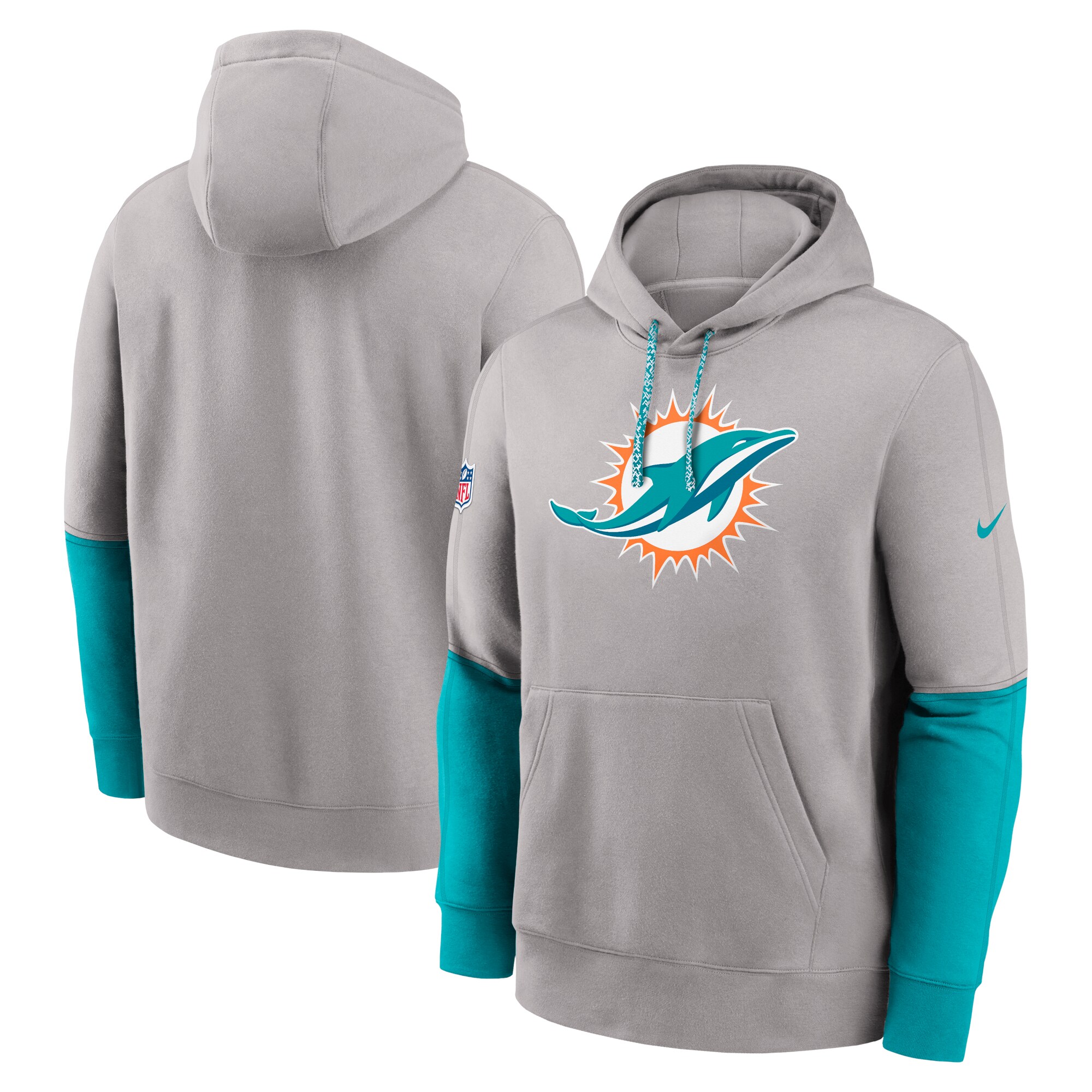 Miami Dolphins 2024 Sideline Club Pullover Hoodie - Gray