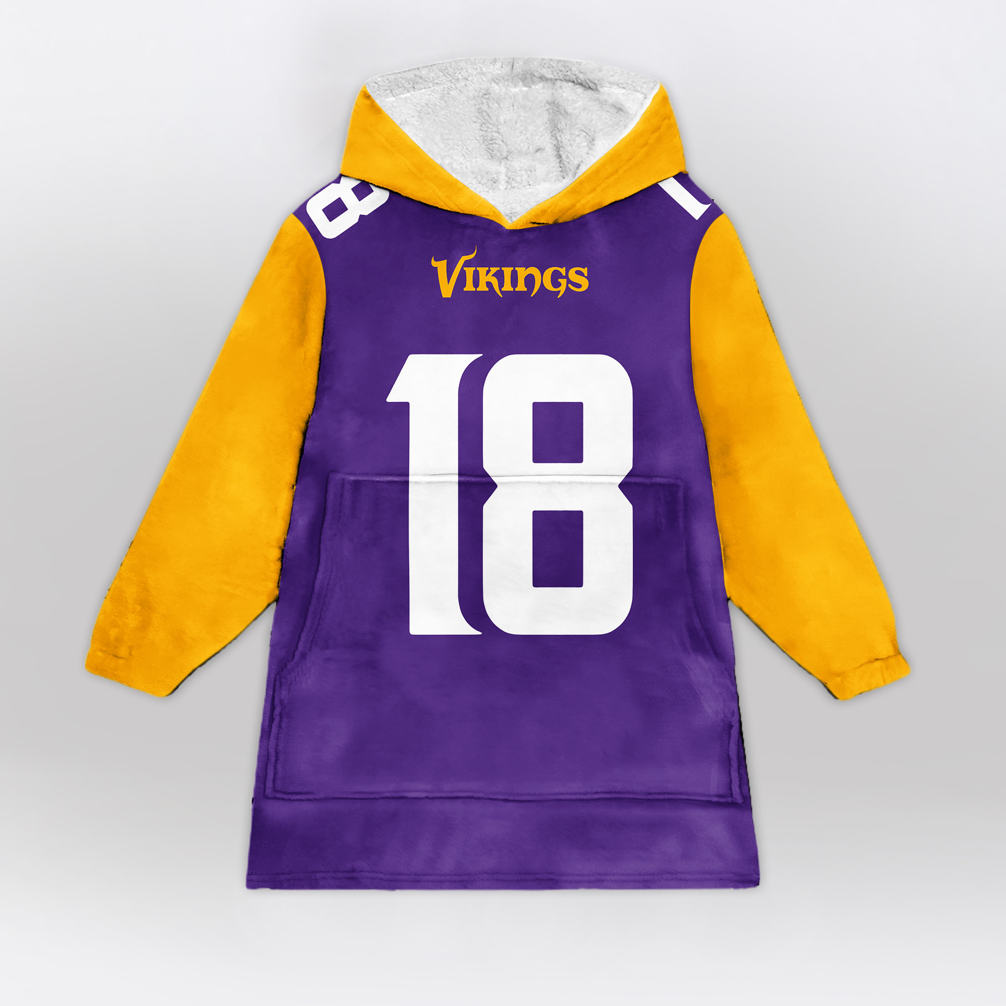 Adult JJ 18 Minnesota Football Unisex Blanket Hoodie
