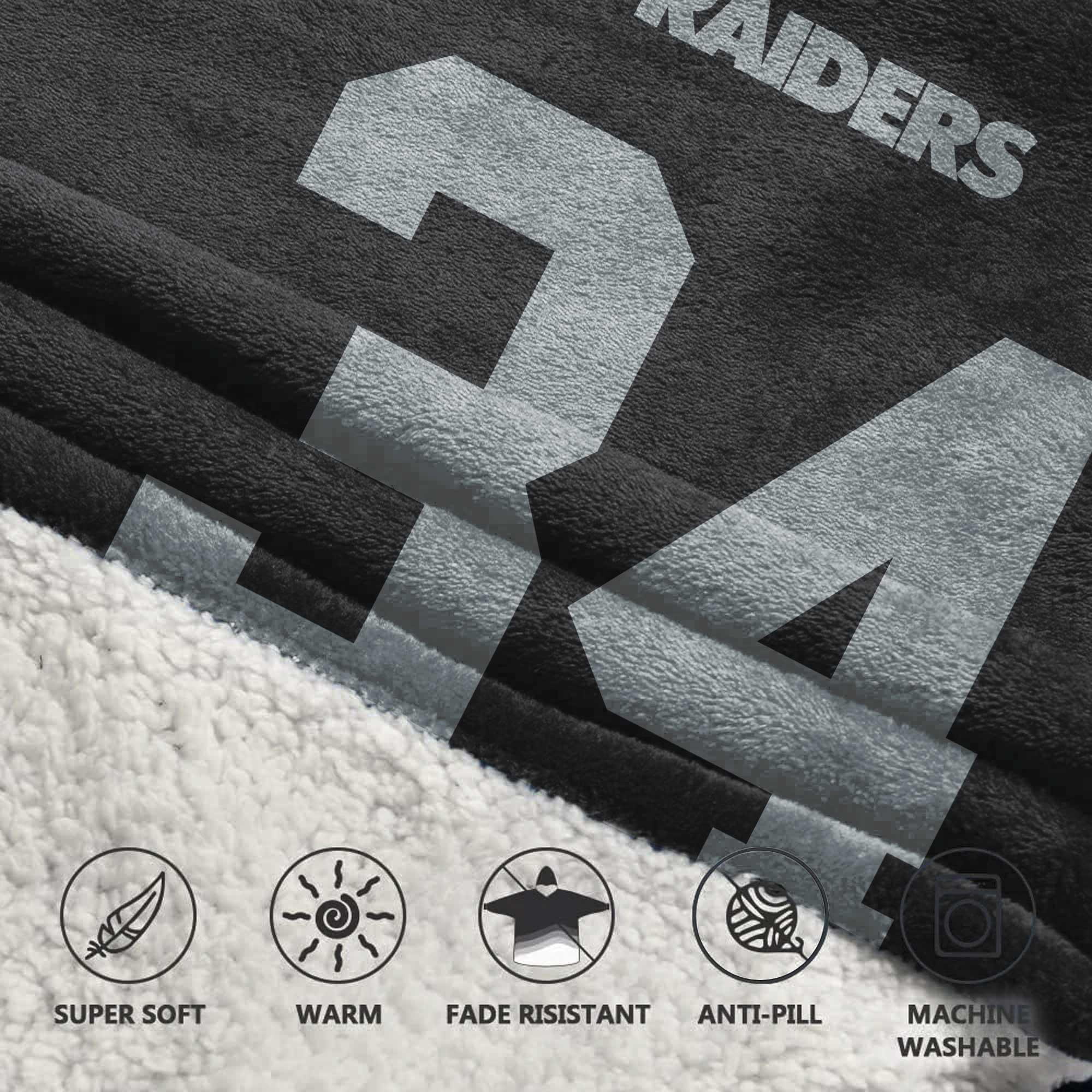 Adult B.J 34 Las Vegas Football Unisex Blanket Hoodie