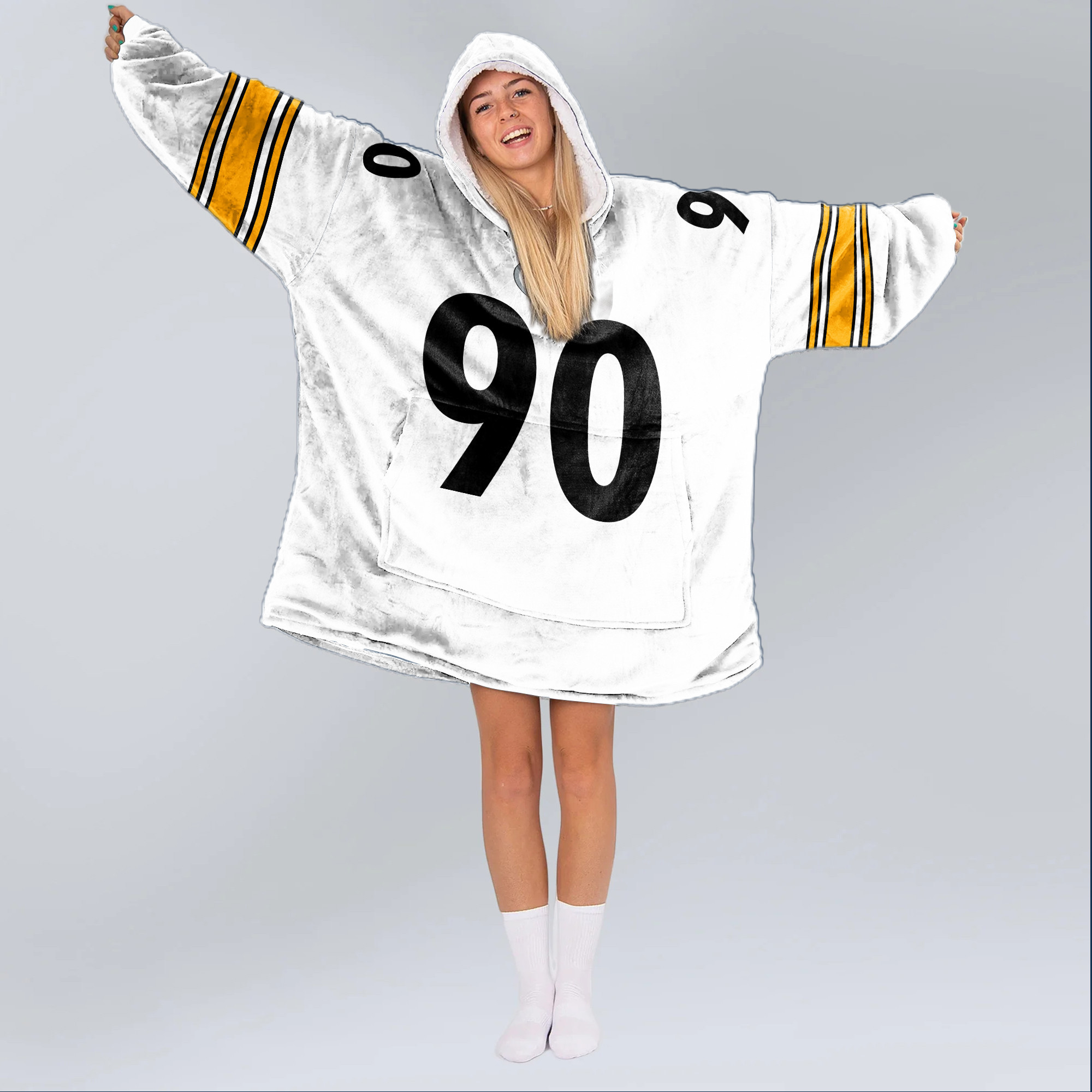 Adult T.J.W 90 Pittsburgh Football Unisex Blanket Hoodie
