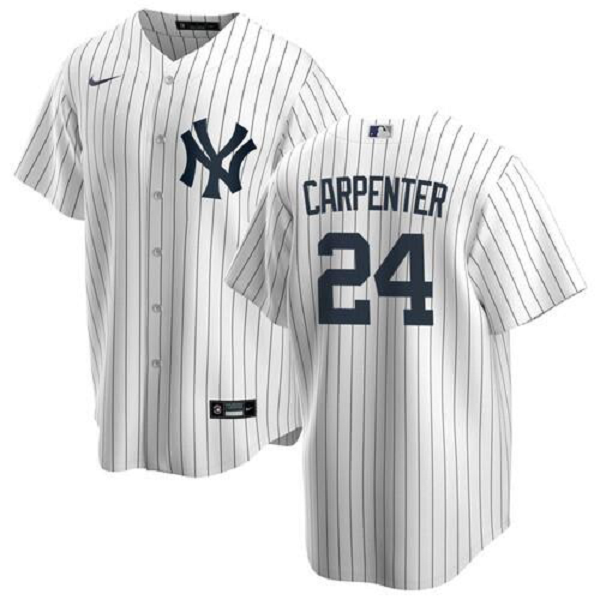 Men's  New York Yankees #24 Matt Carpenter White Home 2020 MLB Jersey