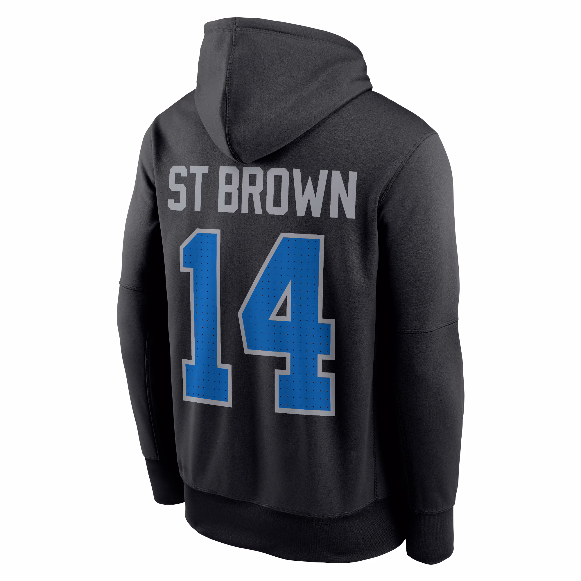 Amon-Ra St. Brown Detroit Lions Player Name & Number Performance Pullover Hoodie - Black