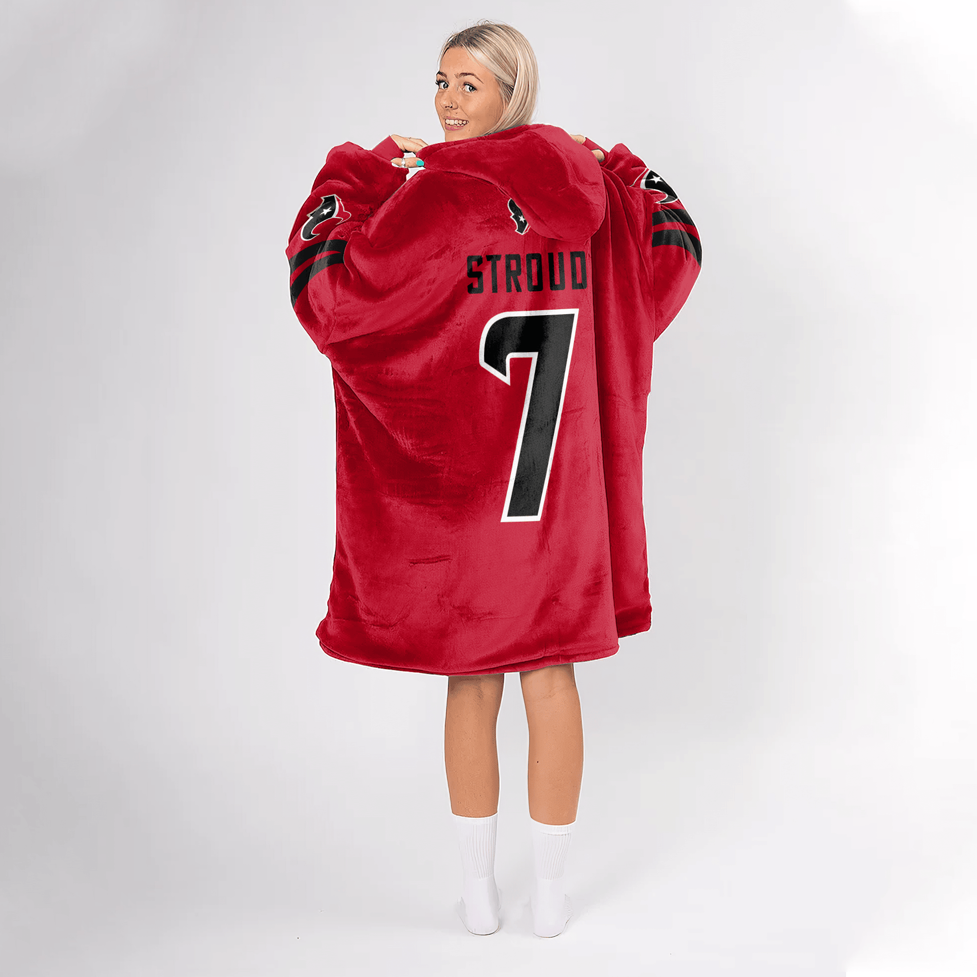 Adult C.J.S 7 Captain Houston Football Unisex Blanket Hoodie