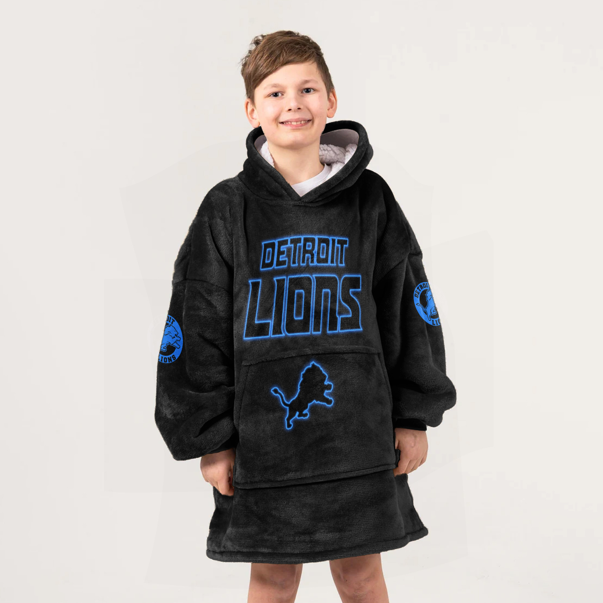 Adult Detroit Lions Football Unisex Blanket Hoodie