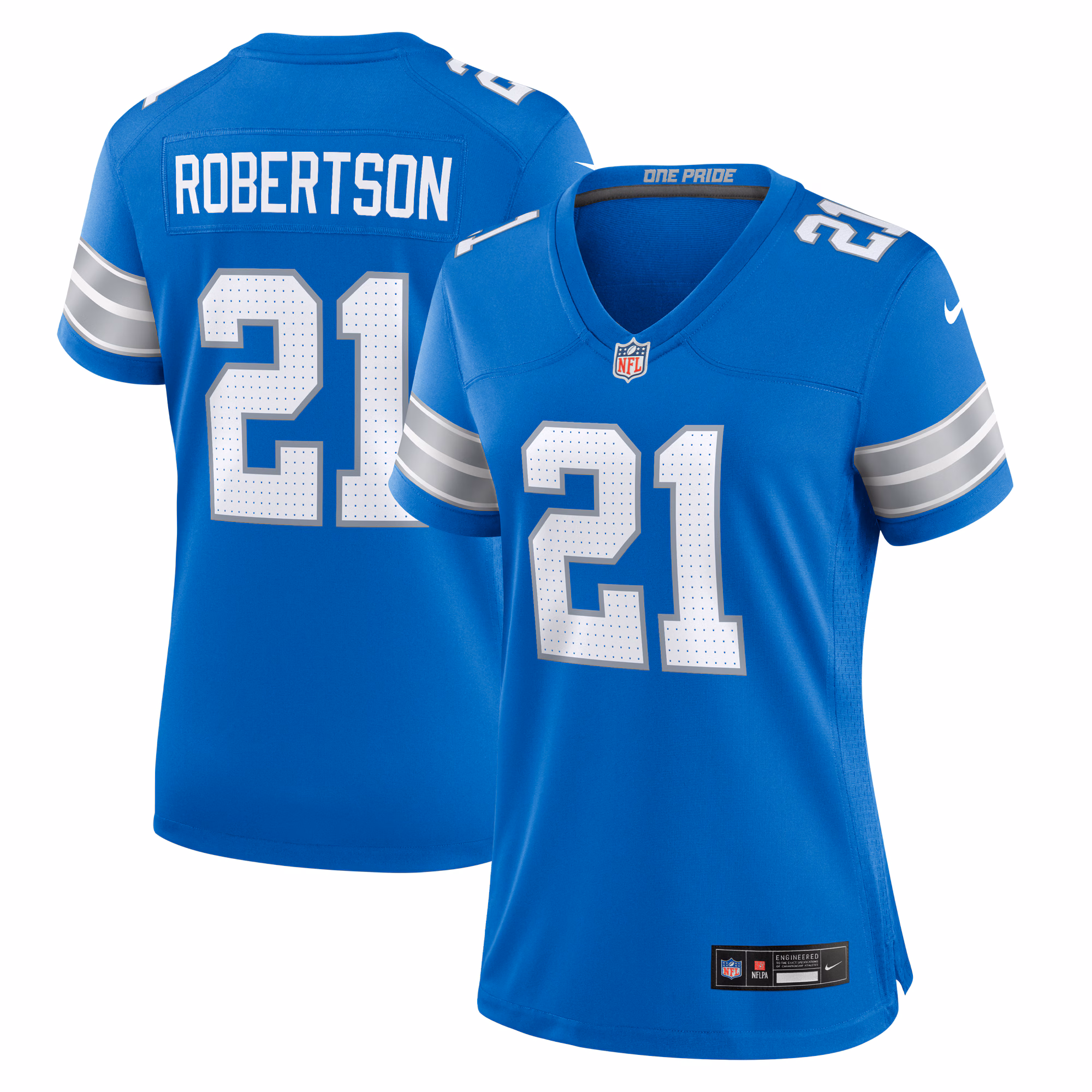 Amik Robertson Detroit Lions Women's Team Game Jersey -  Blue