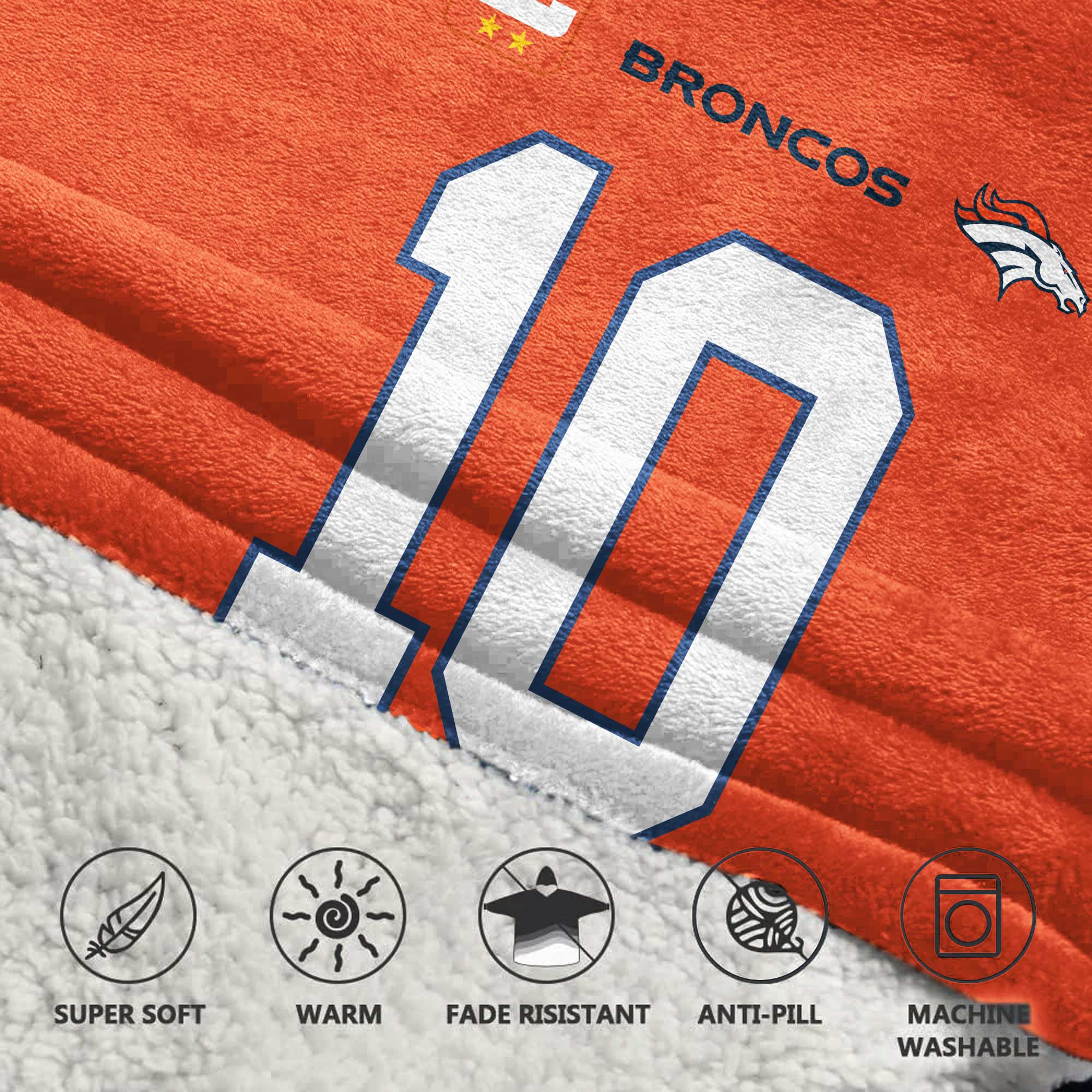 Adult B.N 10 Captain Denver Football Unisex Blanket Hoodie