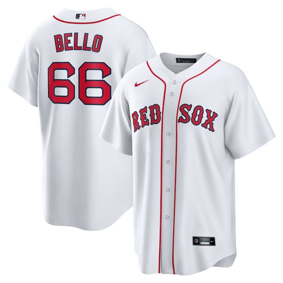 Men's #66 Brayan Bello Boston Red Sox  Home White Jersey