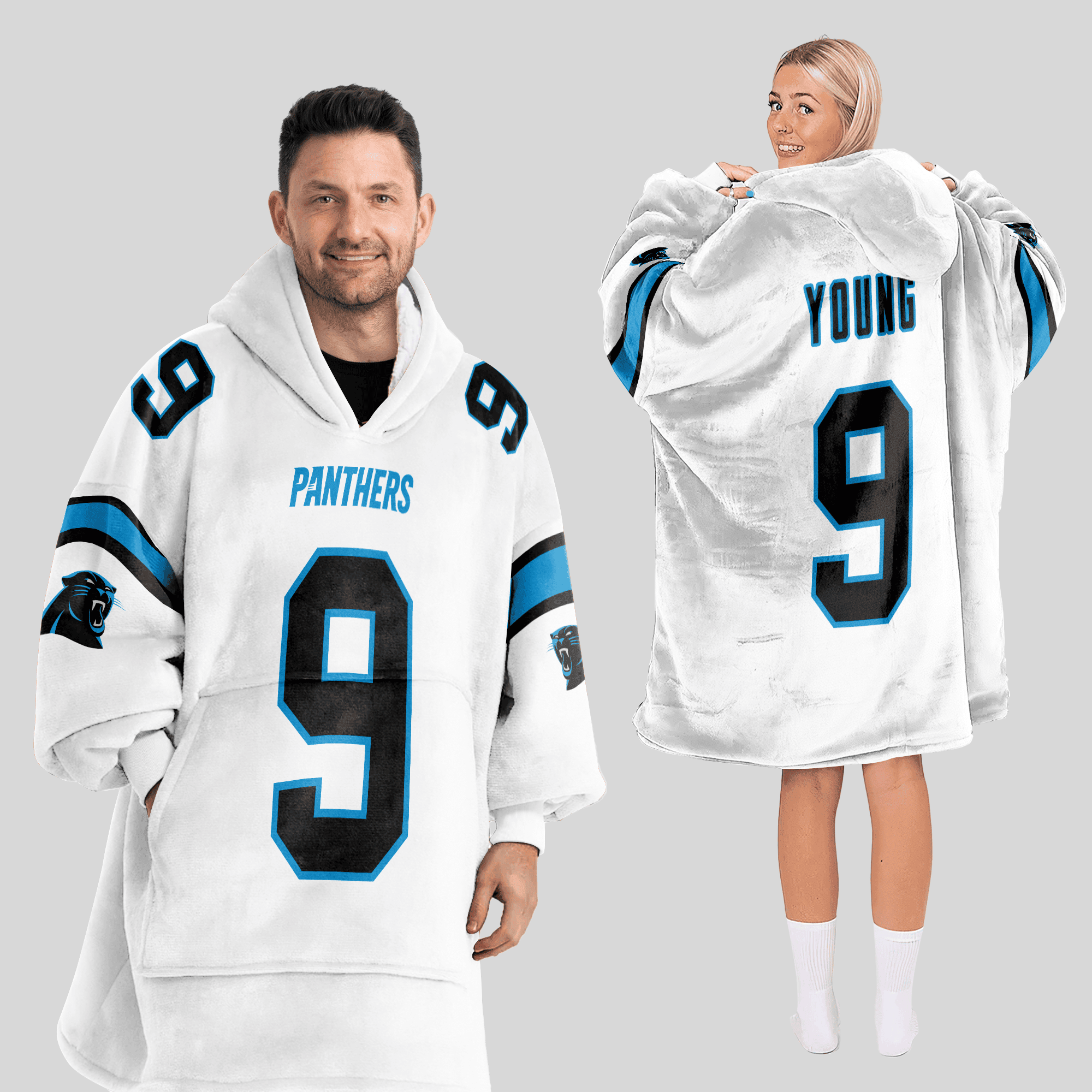 Adult 9 Carolina Football Unisex Blanket Hoodie