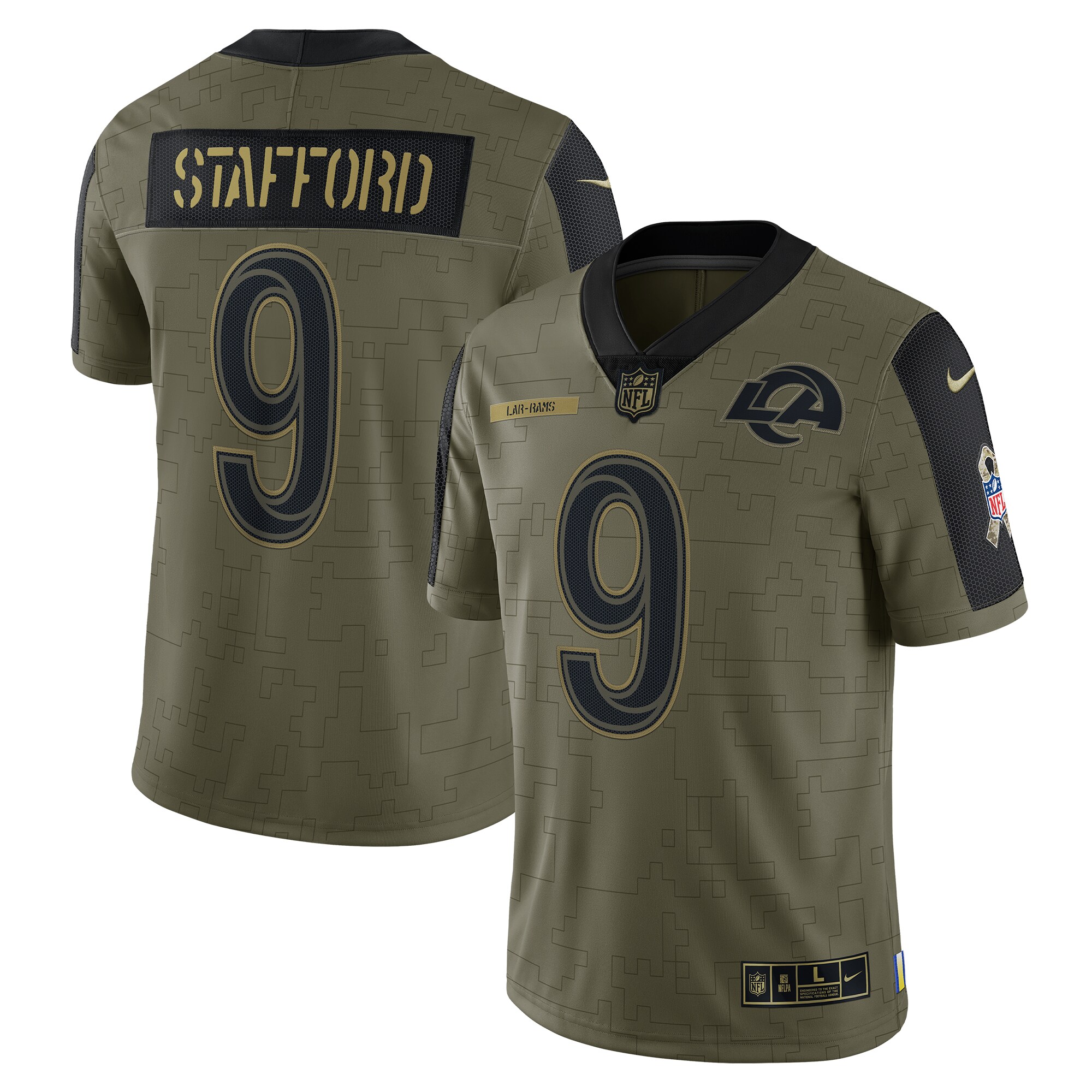 Matthew Stafford Los Angeles Rams  2021 Salute To Service Limited Player Jersey - Olive